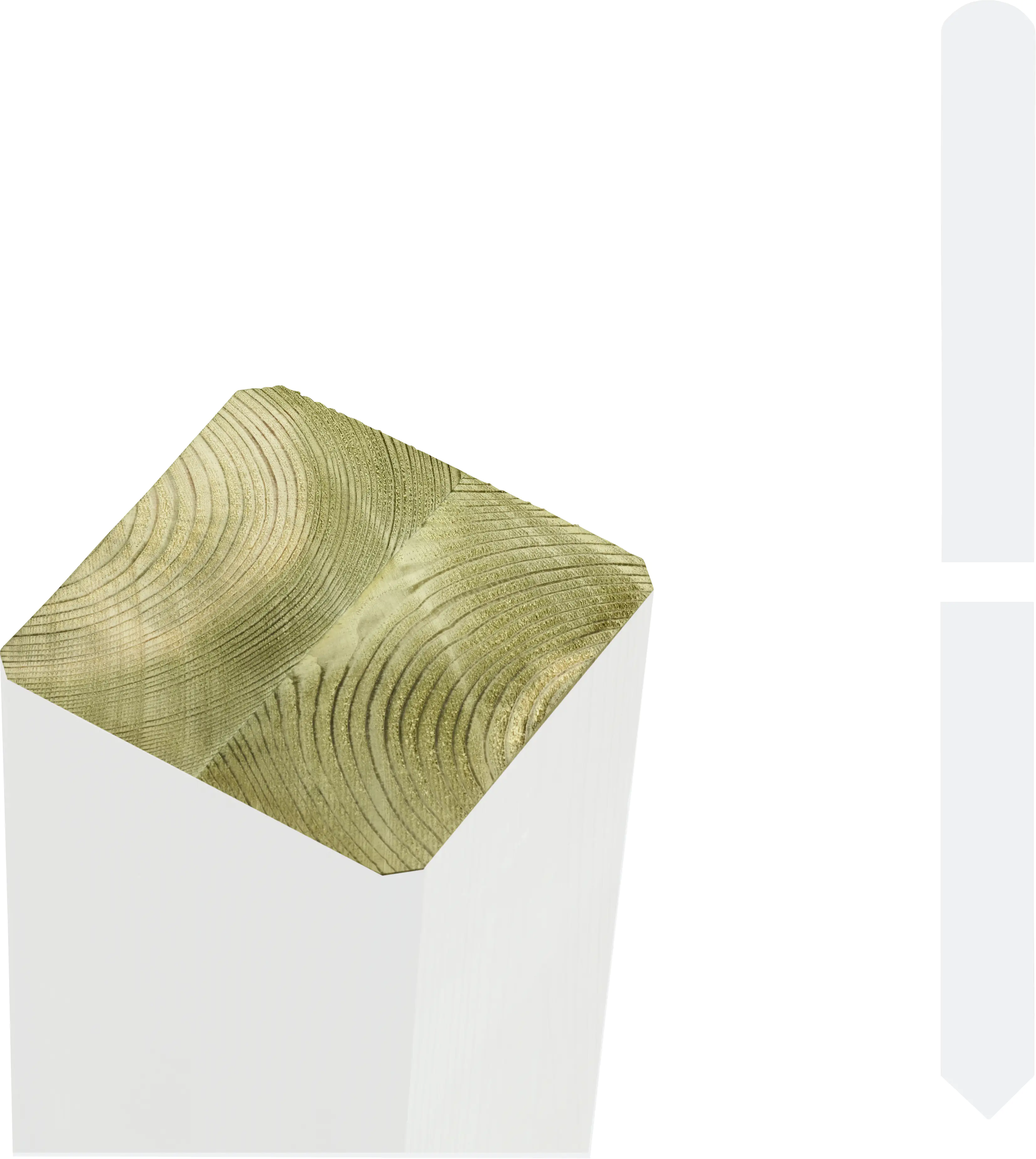 Plus Leimholzpfosten 210 cm 70 x 70 mm weiß Kopf gespitzt