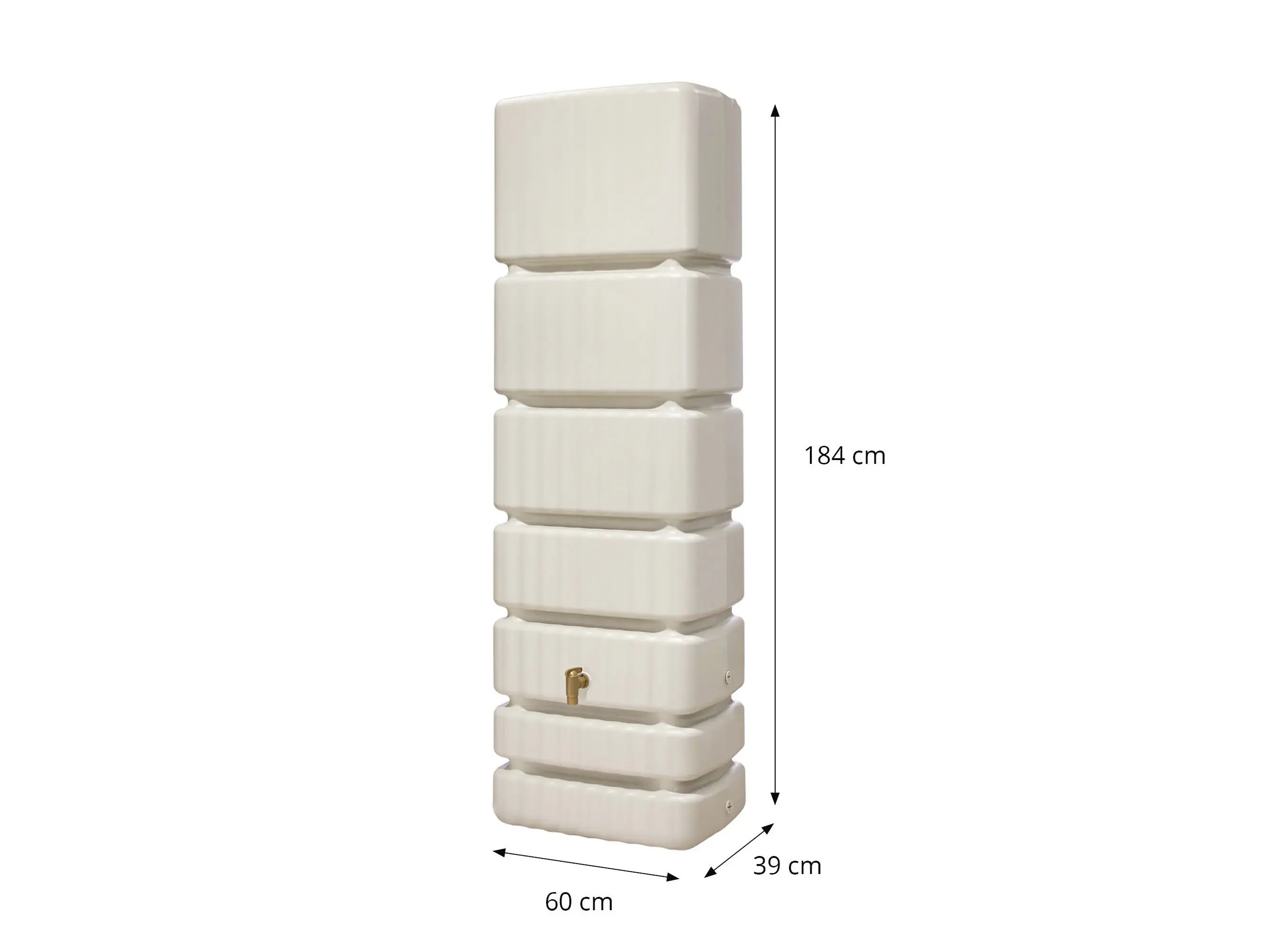 4rain Regenspeicher Slim Wandtank-Set 1400 L