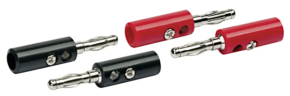 Schwaiger Bananenstecker Set BST15 531 4 Stück schwarz / rot, 2x schwarze Bananenstecker / 2x rote B
