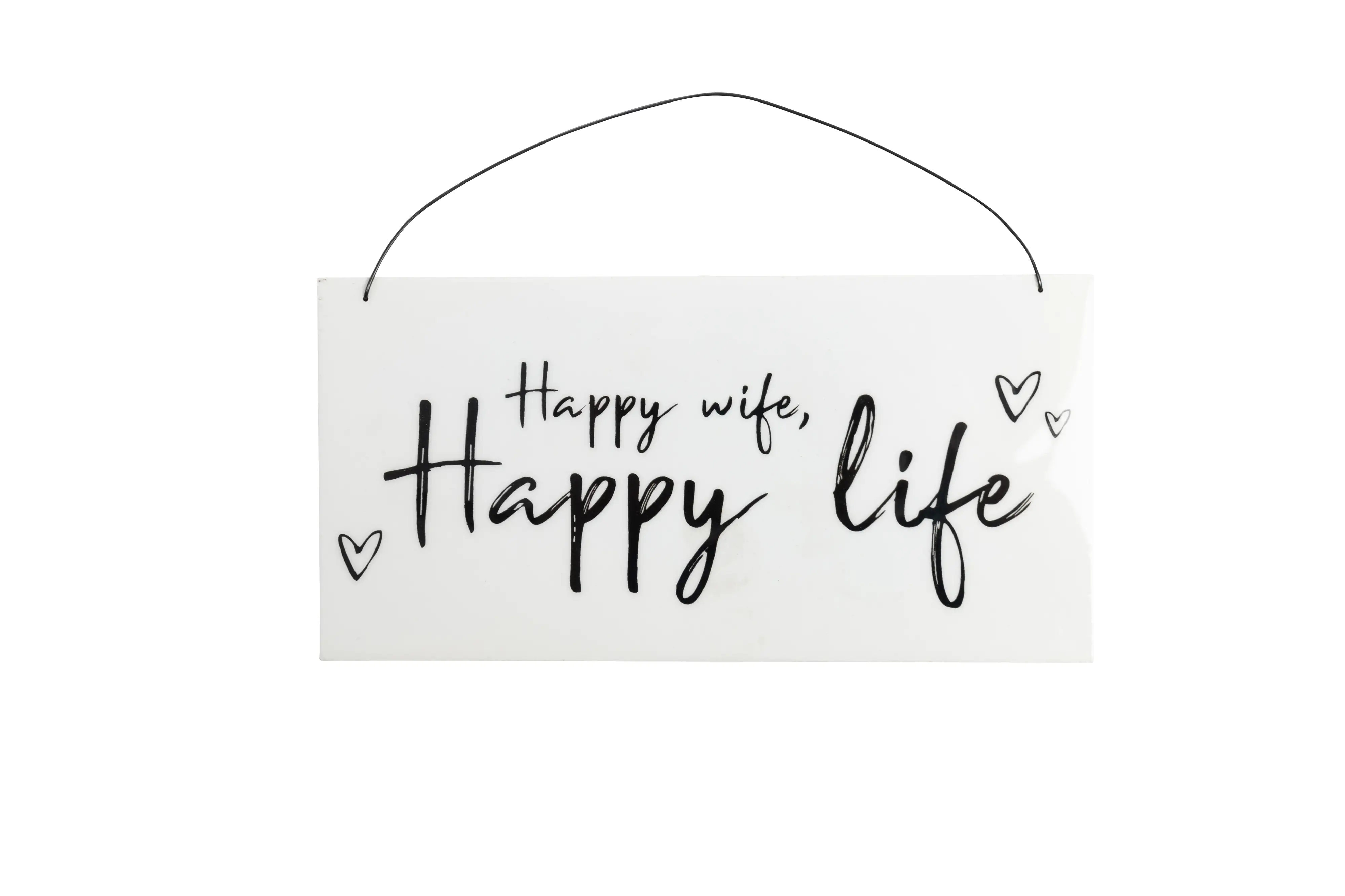 Freese Holzschild Happy wife 22 x 11 x 0,6 cm  cm