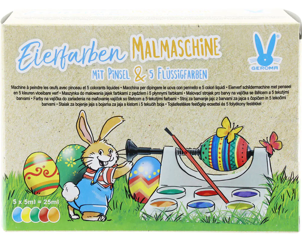 Eierfarben Malmaschine mit 5 flüssigen Farben und Pinsel Eierfarben Malmaschine mit 5 flüssigen Farben und Pinsel