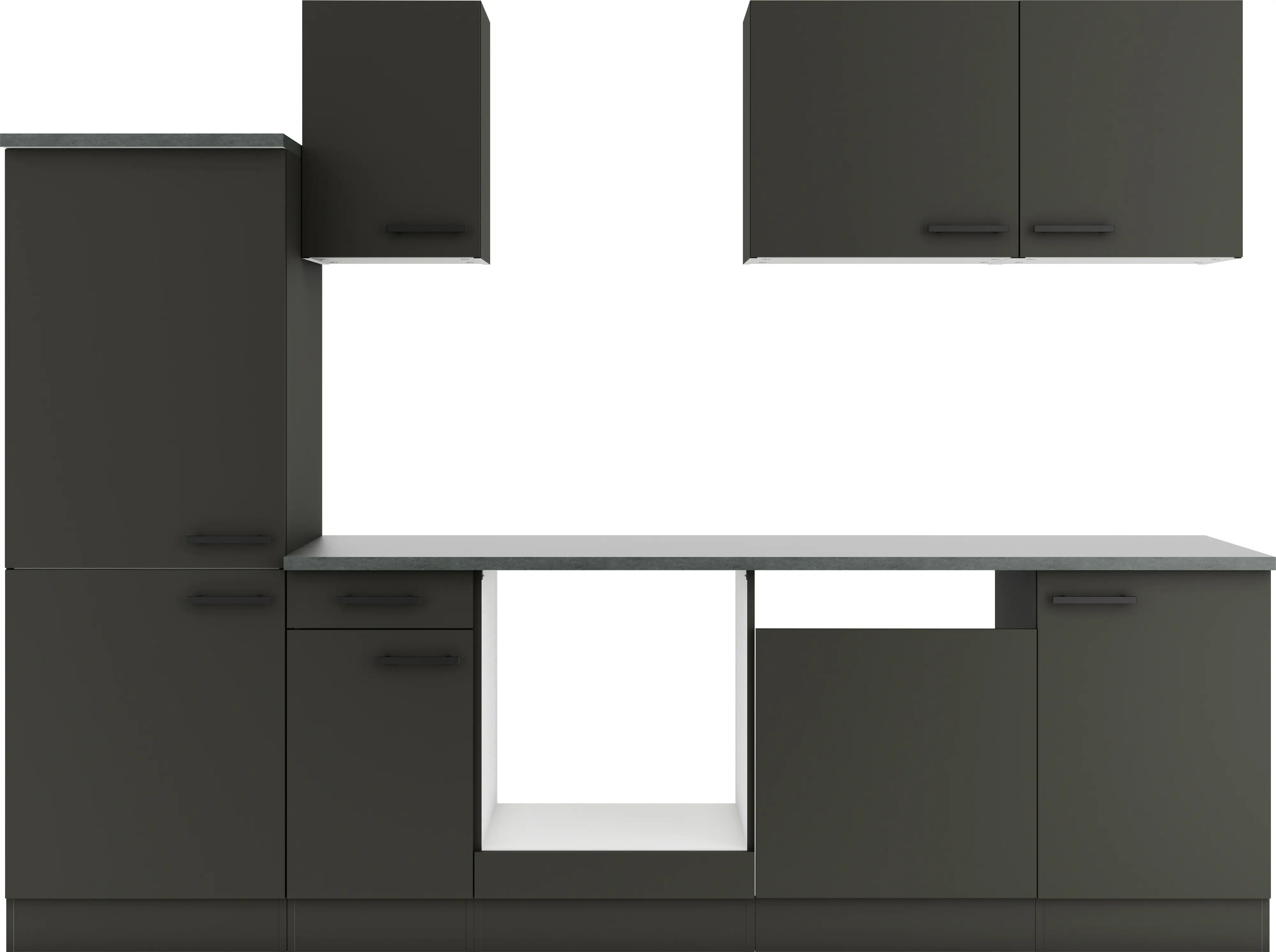 Optifit Küchenzeile Madrid 420 ohne Geräte anthrazit 270 cm