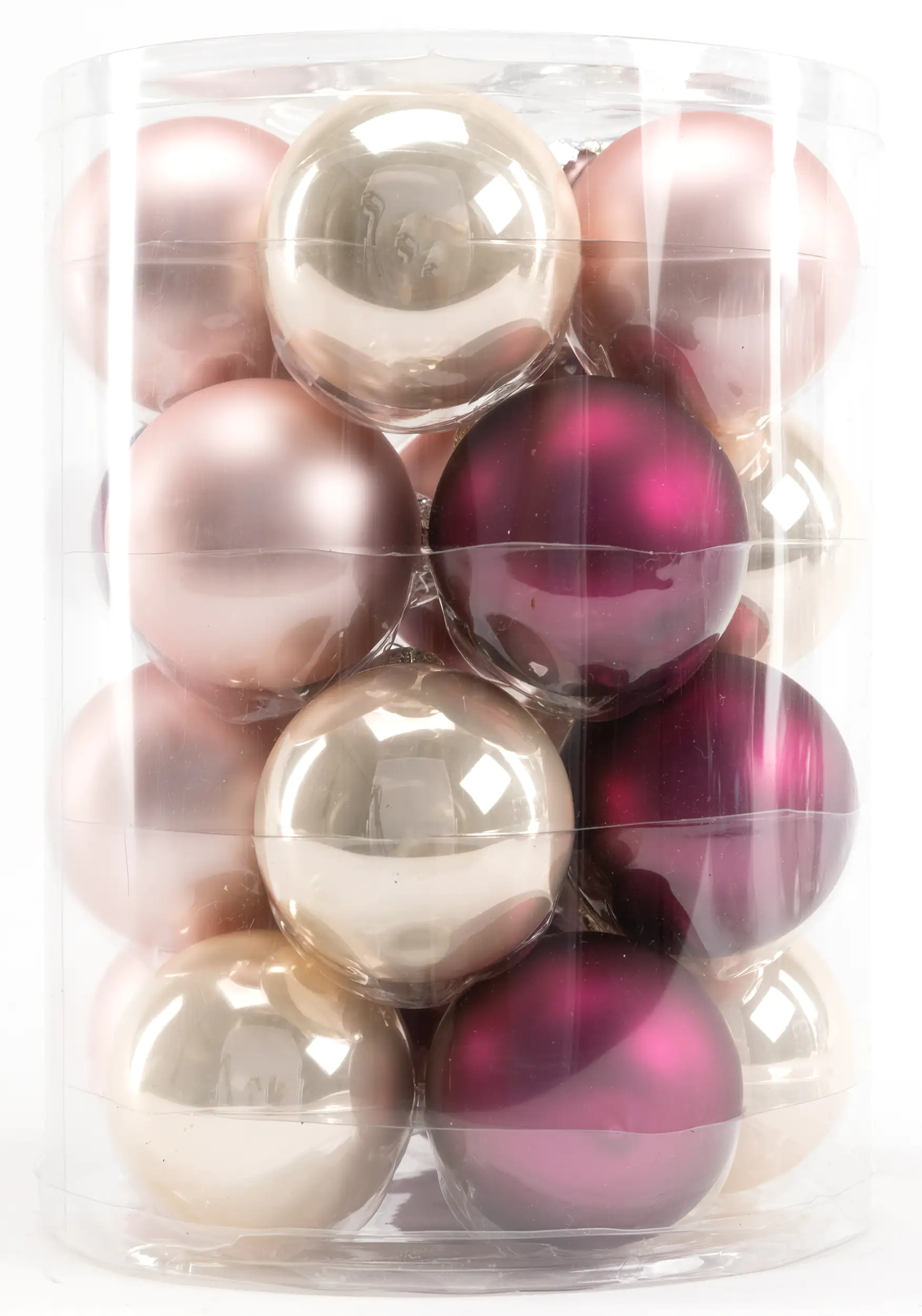 4333692537162 TrendLine Weihnachtskugeln aus Glas Ø 6 cm perle-rosa-magnoliarosa 20 Stück