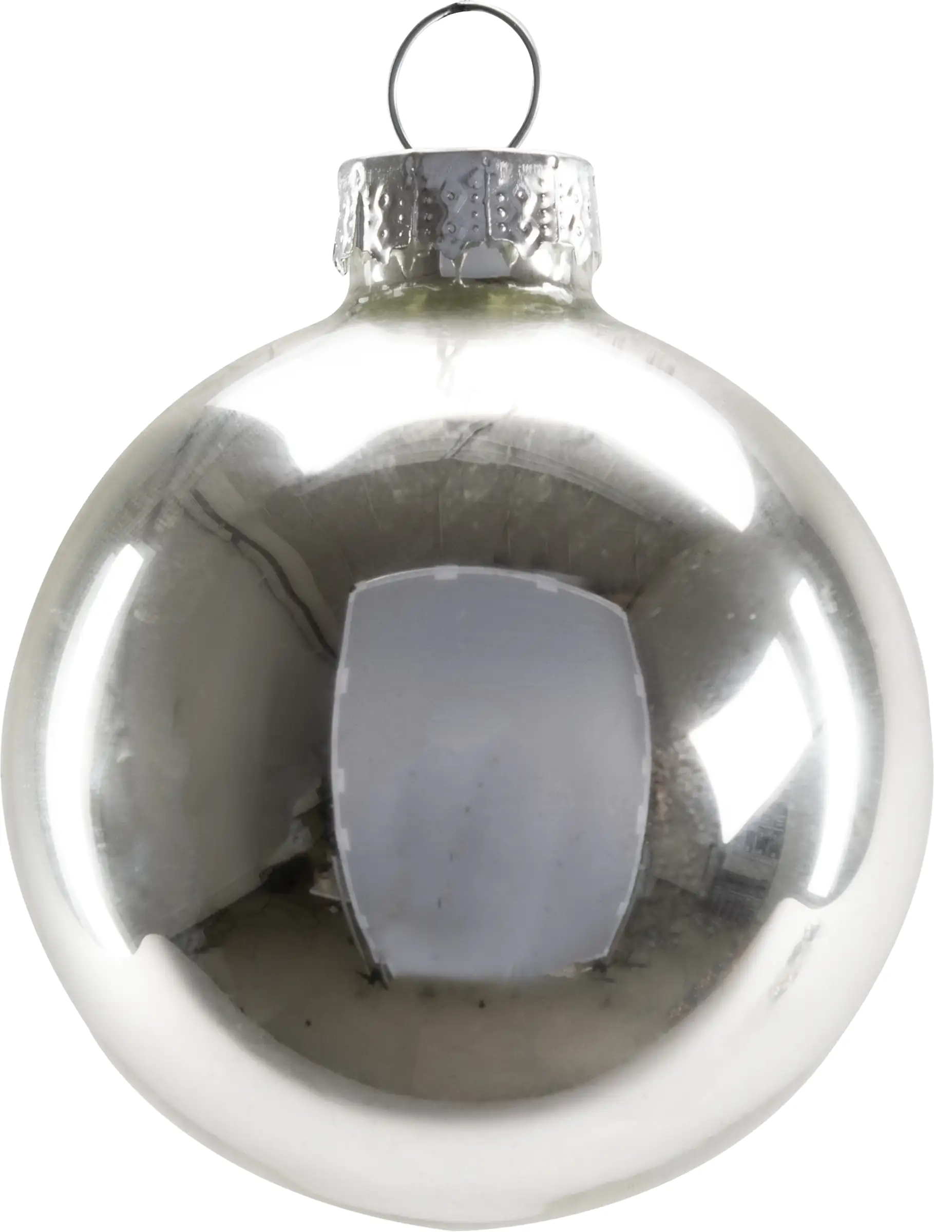 4333692536882_02 TrendLine Weihnachtskugeln aus Glas Ø 6 cm weiß-silber-nachtblau 20 Stück