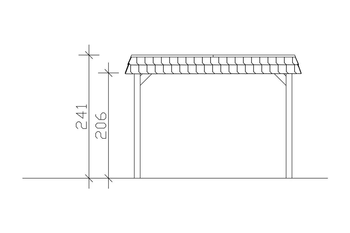 4018211313068_05 SKAN HOLZ Carport Spreewald 345 x 589 cm mit Aluminiumdach, rote Blende