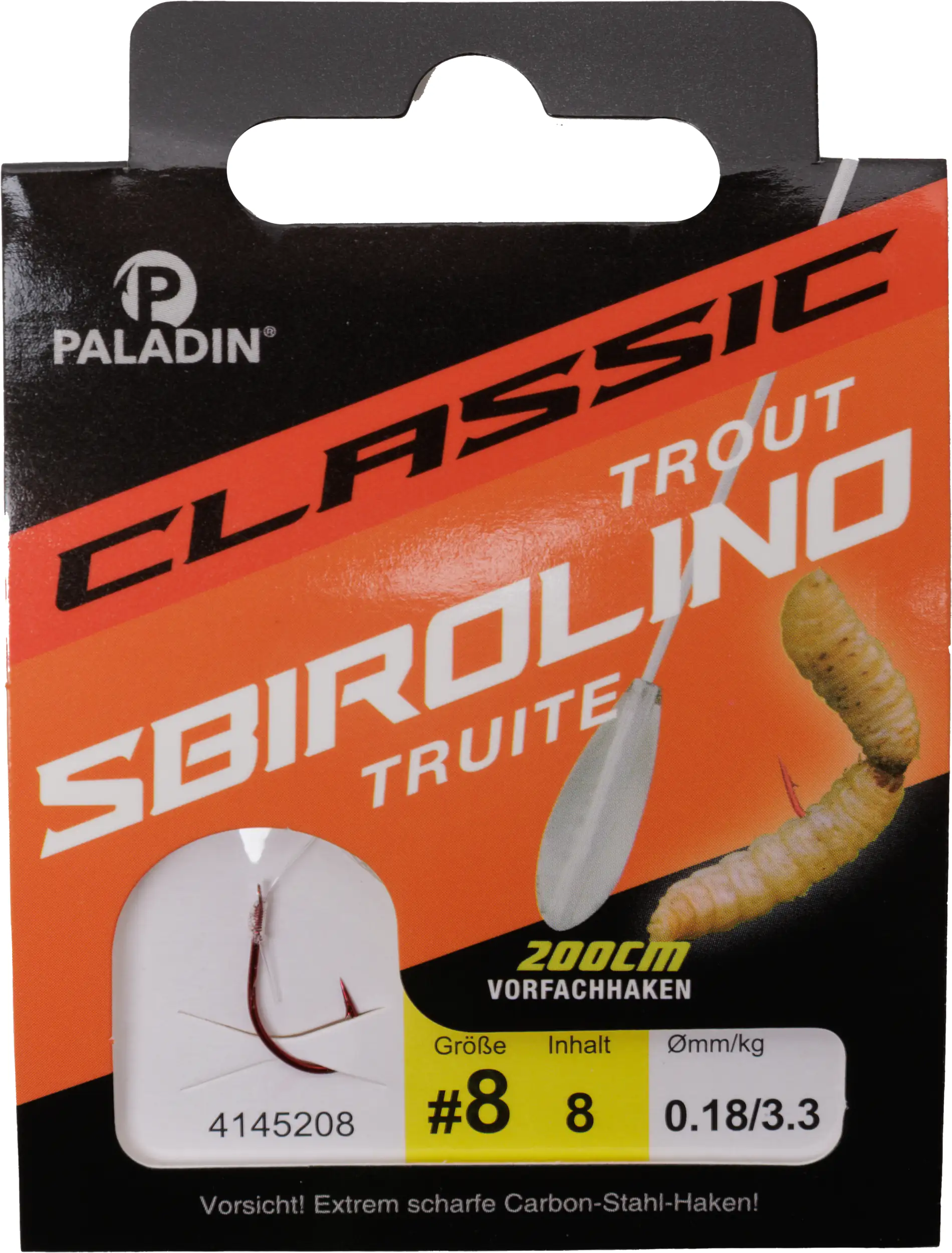 Paladin Forellenhaken gebunden Größe 8 200 cm 8 Stück blau