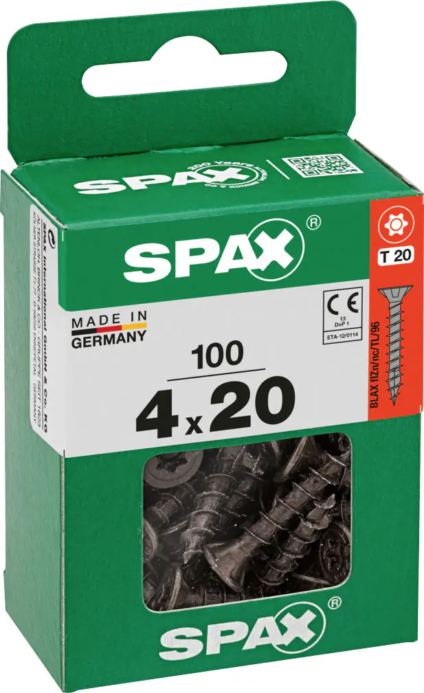 Spax Universalschrauben 4 x 20 mm T20 Vollgewinde - 100 Stk.  Spax Universalschrauben 4 x 20 mm T20 Vollgewinde - 100 Stk.