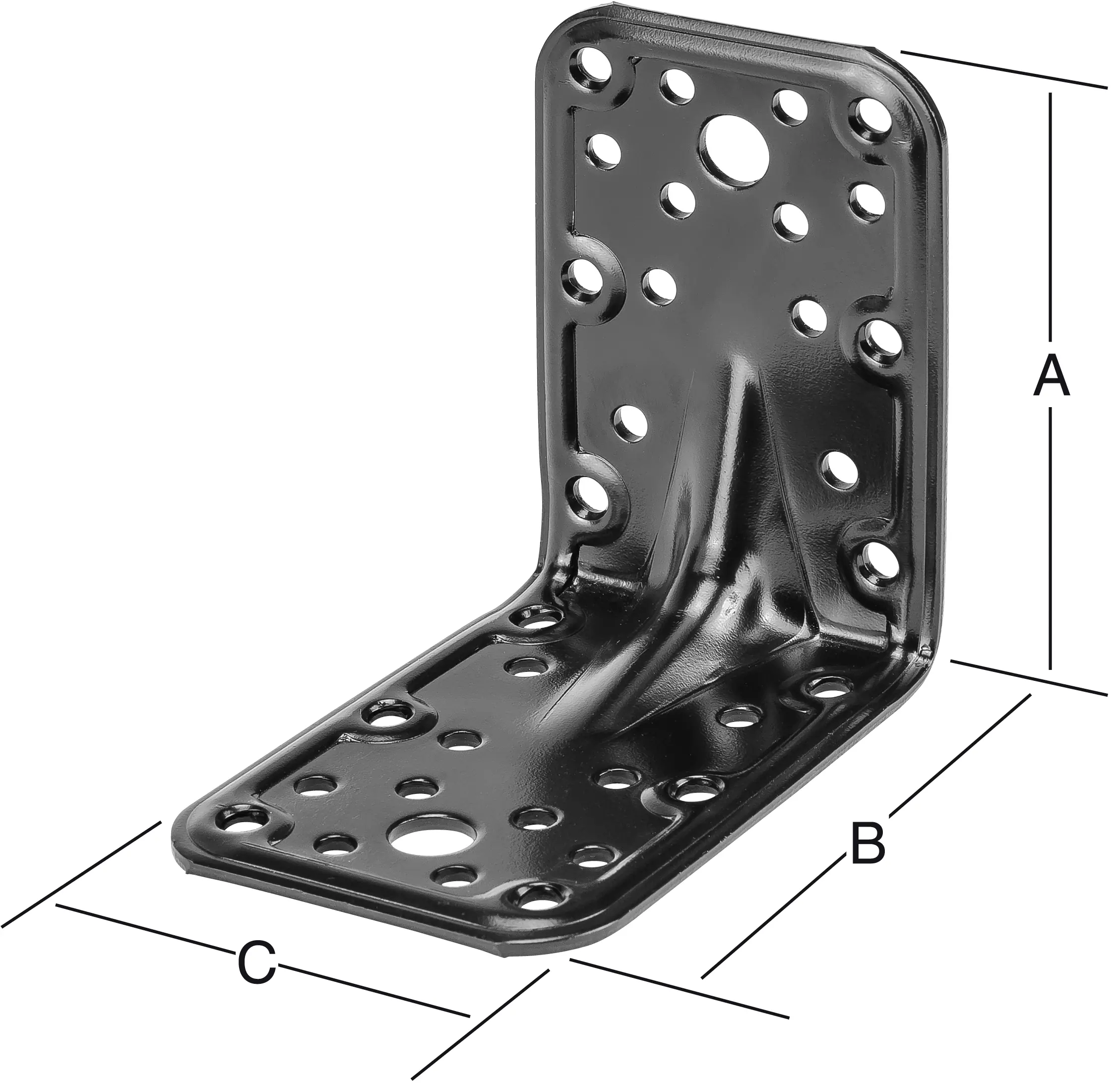 Vormann Combi-Winkelverbinder 100 x 100 mm Stahl schwarz mit Sicke Vormann Combi-Winkelverbinder 100 x 100 mm Stahl schwarz mit Sicke