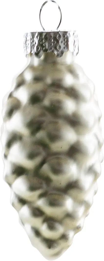 TrendLine Weihnachtskugeln Glas-Tannenzapfen 6 cm silber 12 Stück