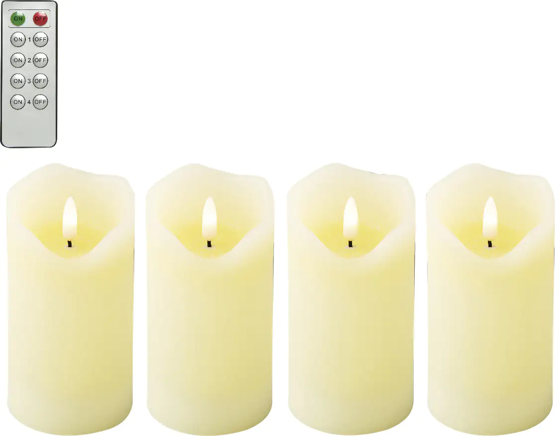 Kaemingk LED Kerze Wachs 4 Stück Indoor 13 cm creme