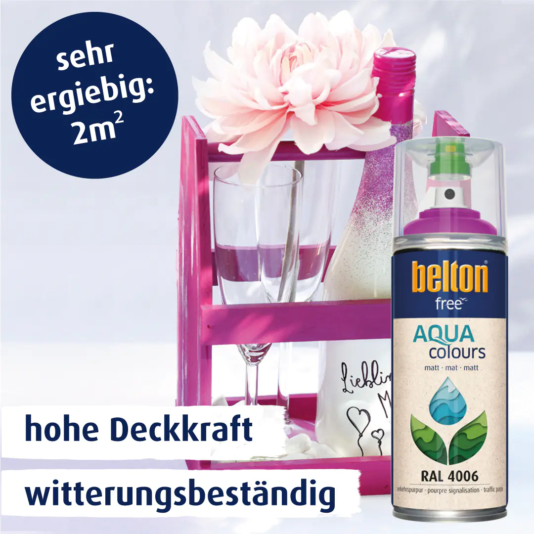 belton free Lackspray AQUAcolours 400 ml verkehrspurpur matt