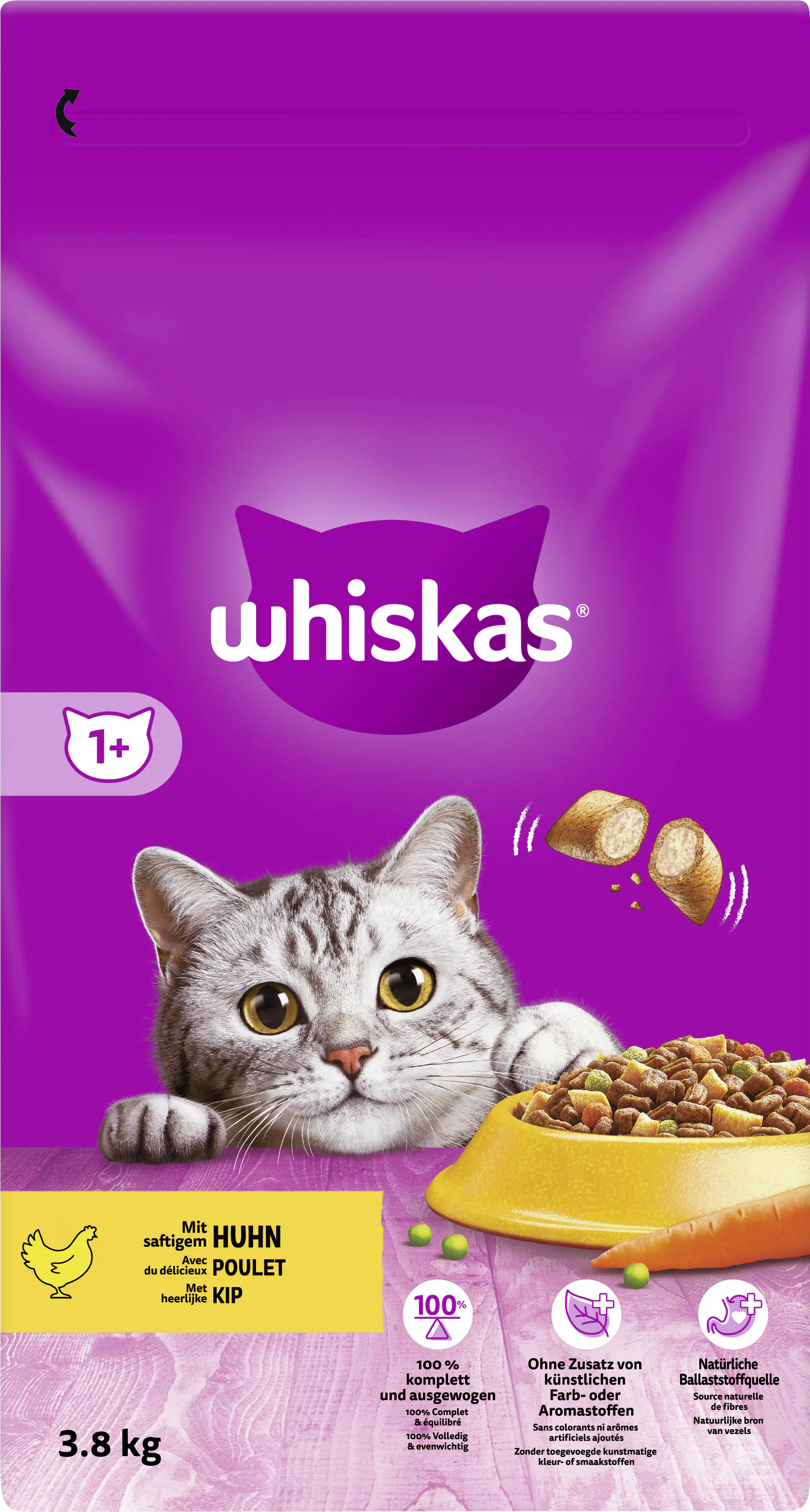 Whiskas Katzenfutter Adult 1+ mit Huhn 3,8 kg
