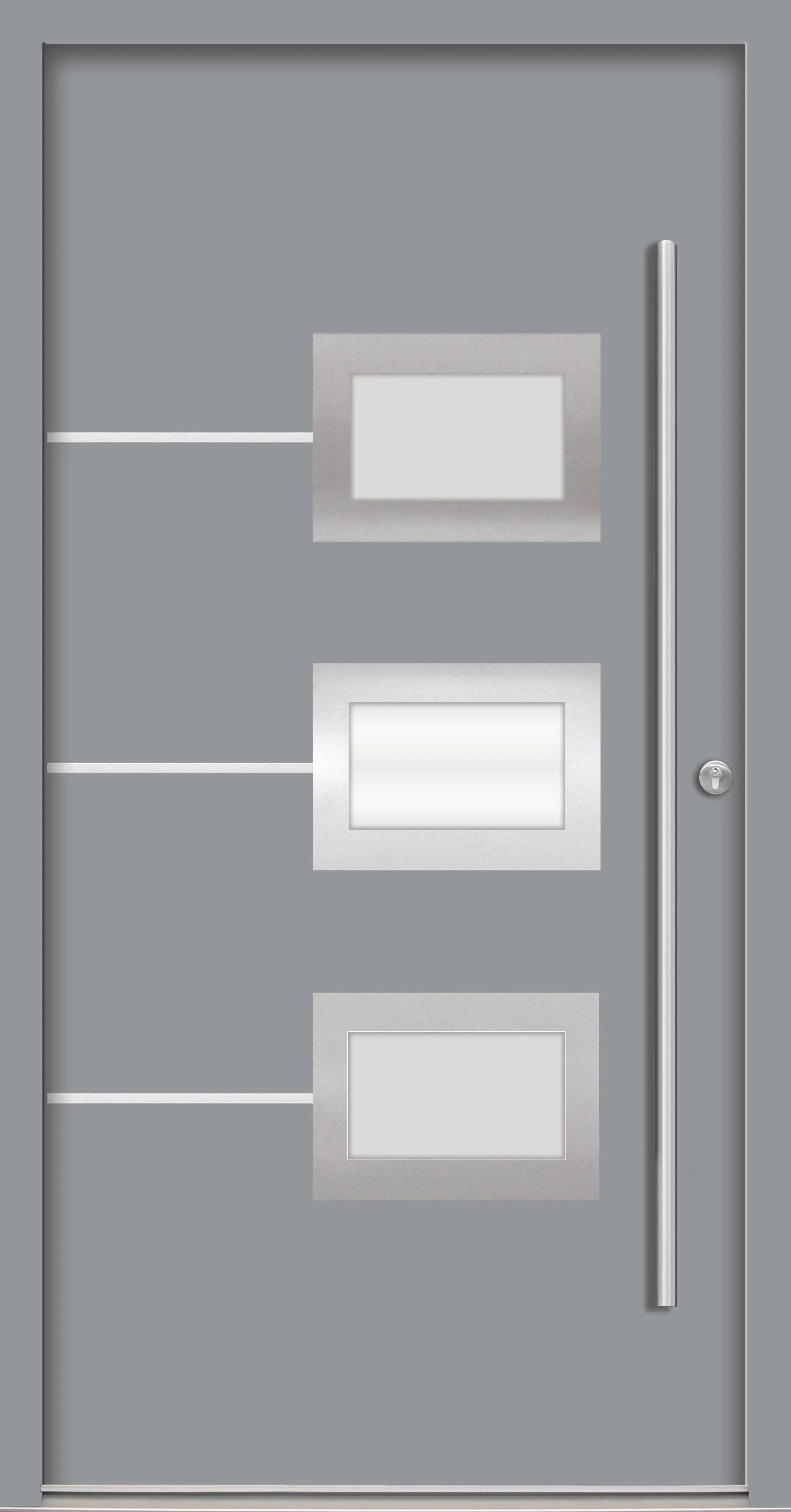 Splendoor Haustür Passivedoor Premium B03 Grau DIN Rechts 100 x 210 cm
