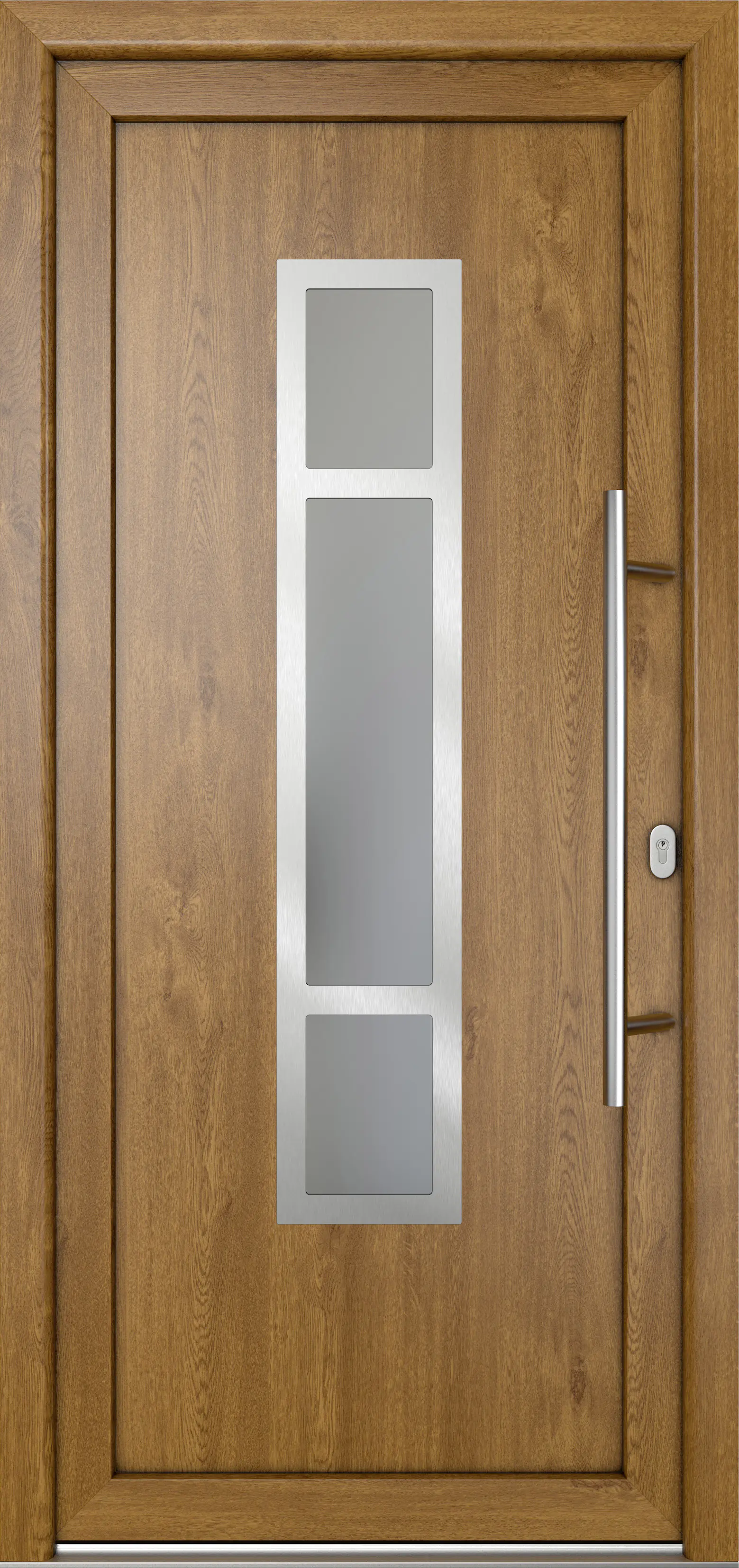 Meeth Haustür Signum Pro PVC Modell 87 98 x 200 cm DIN Rechts weiß/golden oak