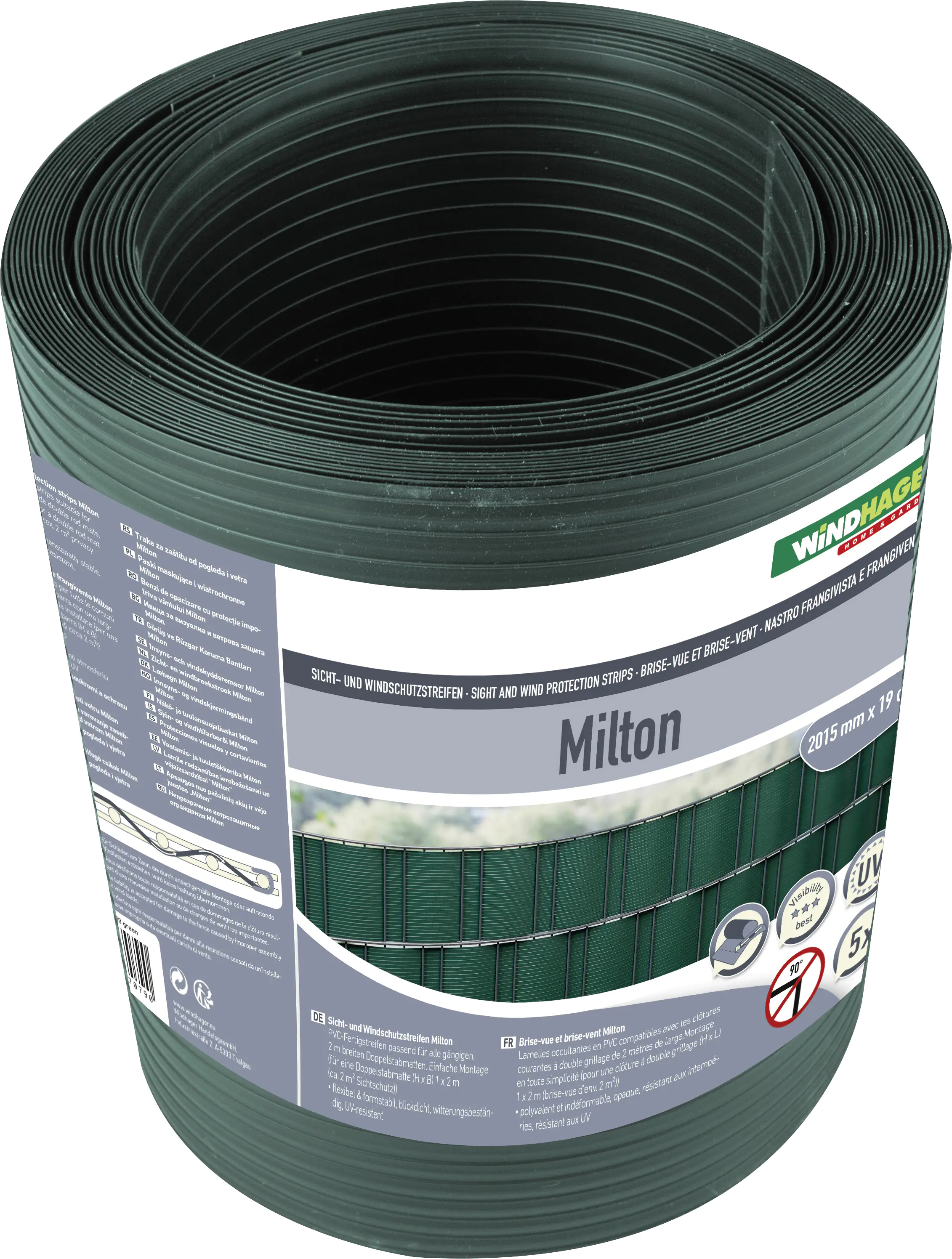 Windhager Sichtschutzstreifen Milton 2,015 m, grün, 5 Stück