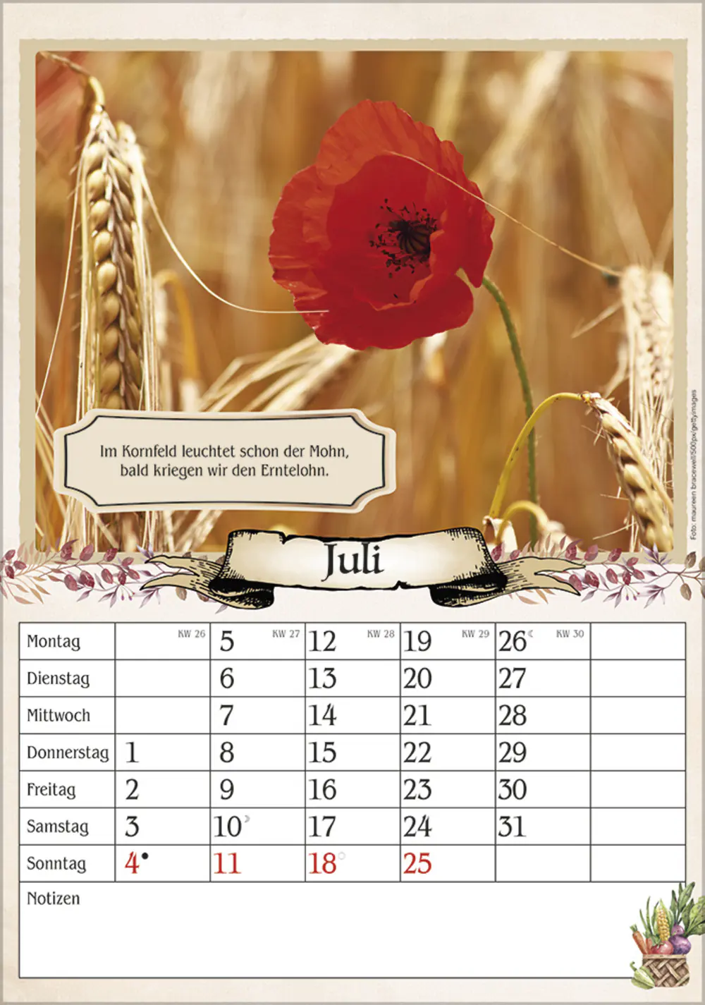 Korsch Kalender Rentner 2027 mit Witzen & Rezepten