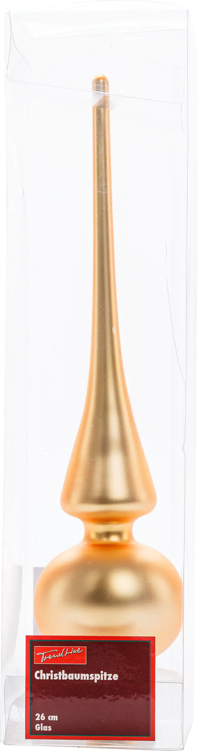 2076601538257_01 TrendLine Christbaumspitze aus Glas 26 cm gold matt
