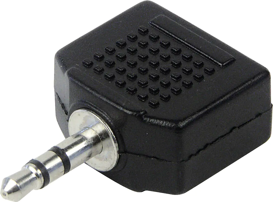 Schwaiger Audio Adapter KHA4080 533 Klinke Stecker Buchse schwarz, 1 x 3,5mm Klinken Stecker / 2 x 3