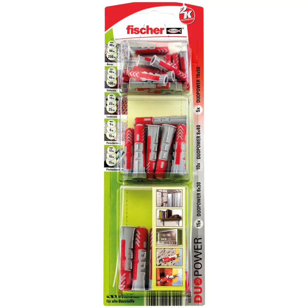 Fischer Dübel Duopower 6/8/10 mm - 30 Stück
