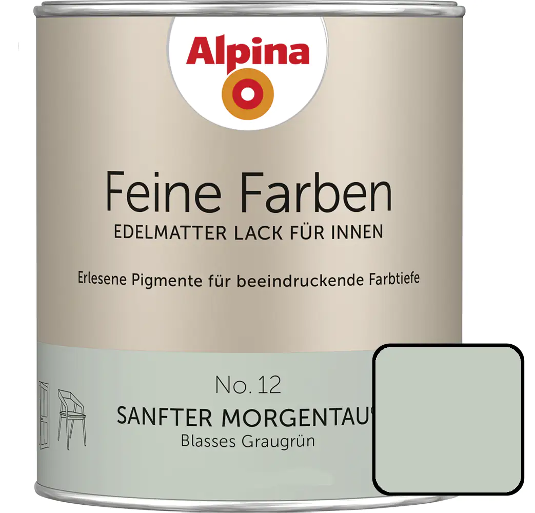 Alpina Feine Farben Lack No. 12 Sanfter Morgentau   750 ml Alpina Feine Farben Lack No. 12 Sanfter Morgentau   750 ml