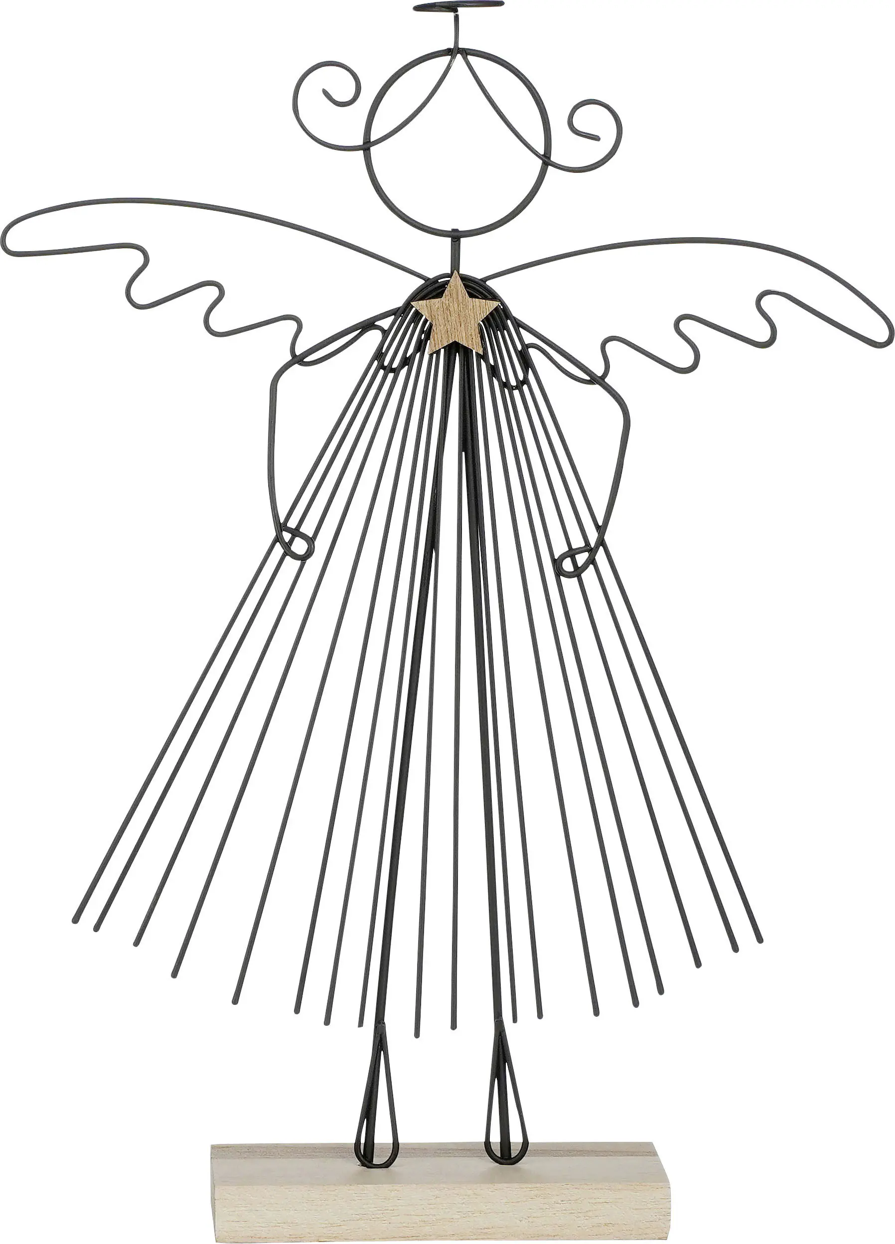 Deko-Engel schwarz 33 x 22,5 x 4,5 cm 