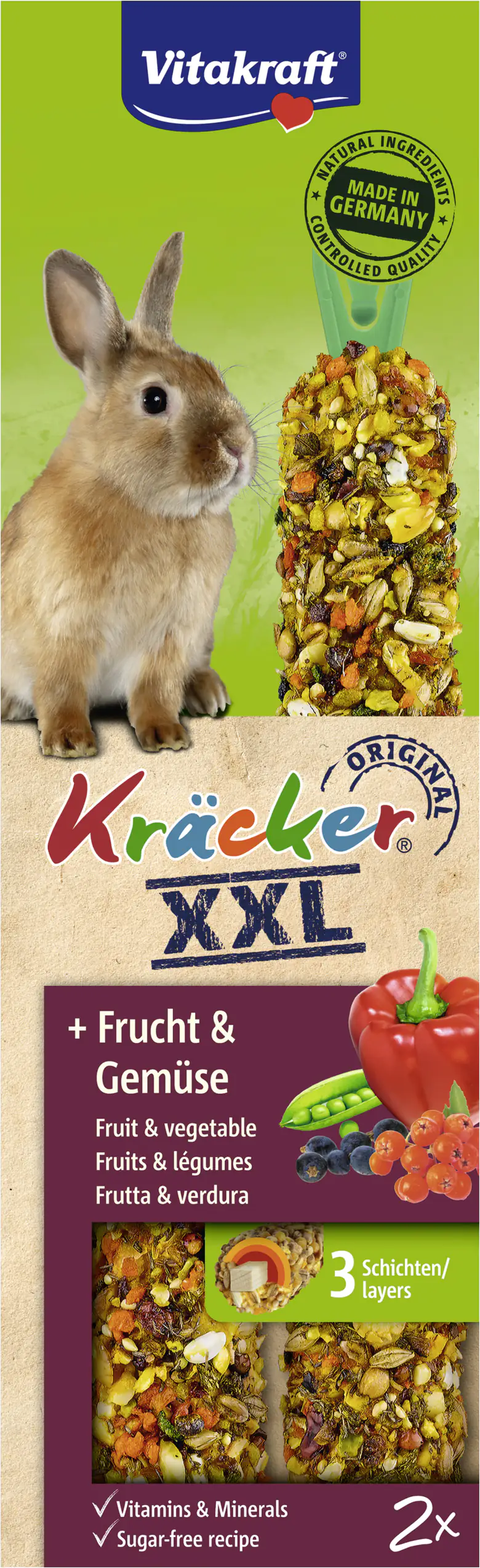 Vitakraft Kräcker® XXL+ Frucht & Gemüse 2 Stück / 175 g
