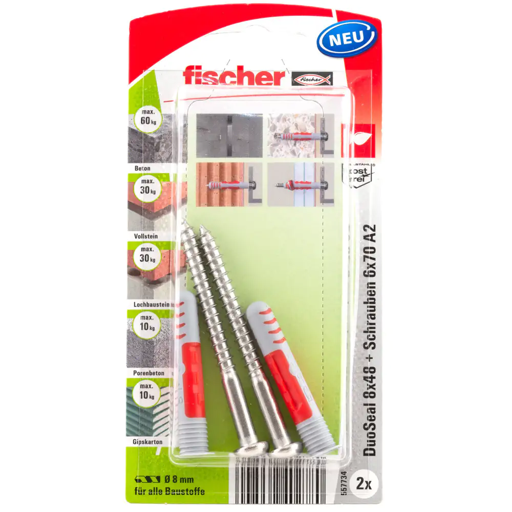 Fischer Dübel Duo Seal 8.0 x 48 mm - 2 Stück