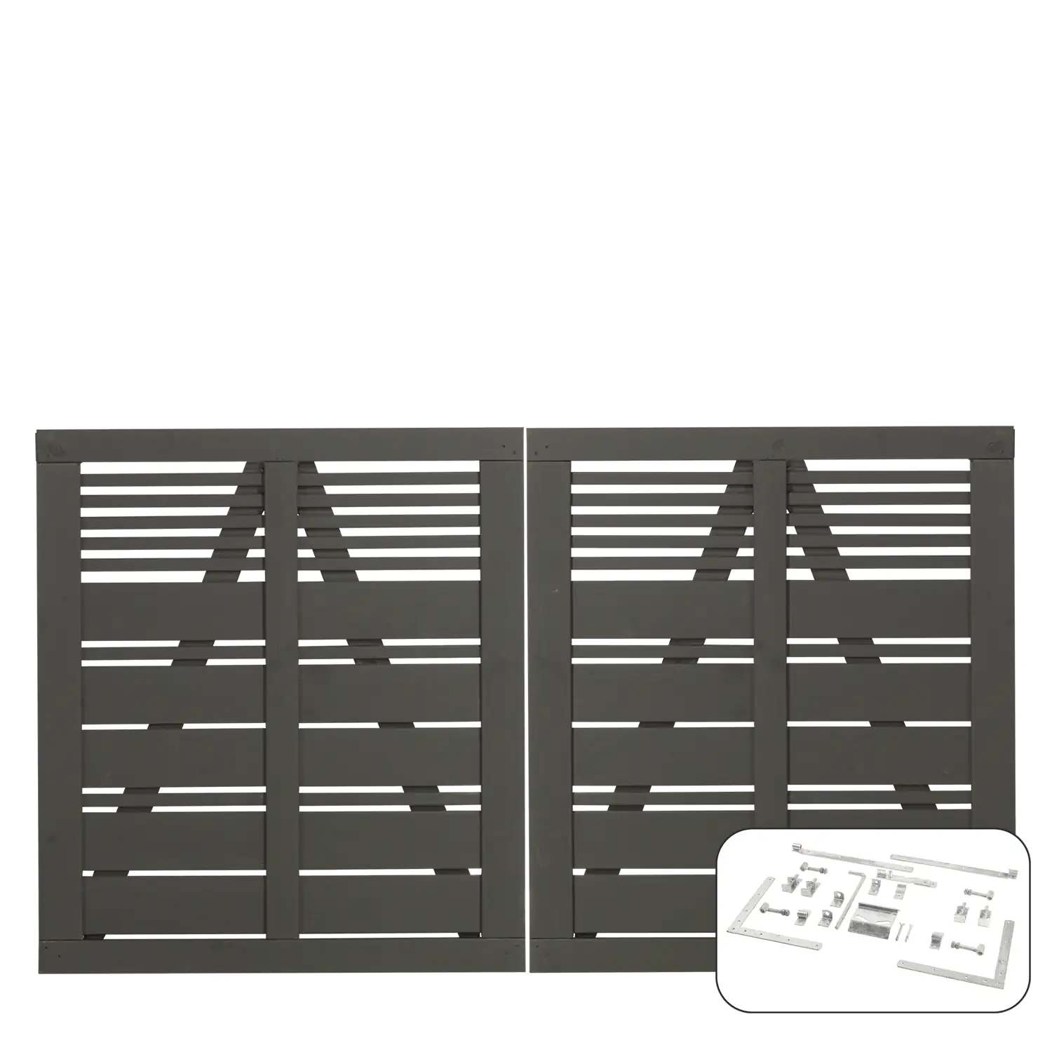 Plus Doppeltor Silence inkl. Beschläge 200 x 110 cm umbragrau fungizidbehandelt