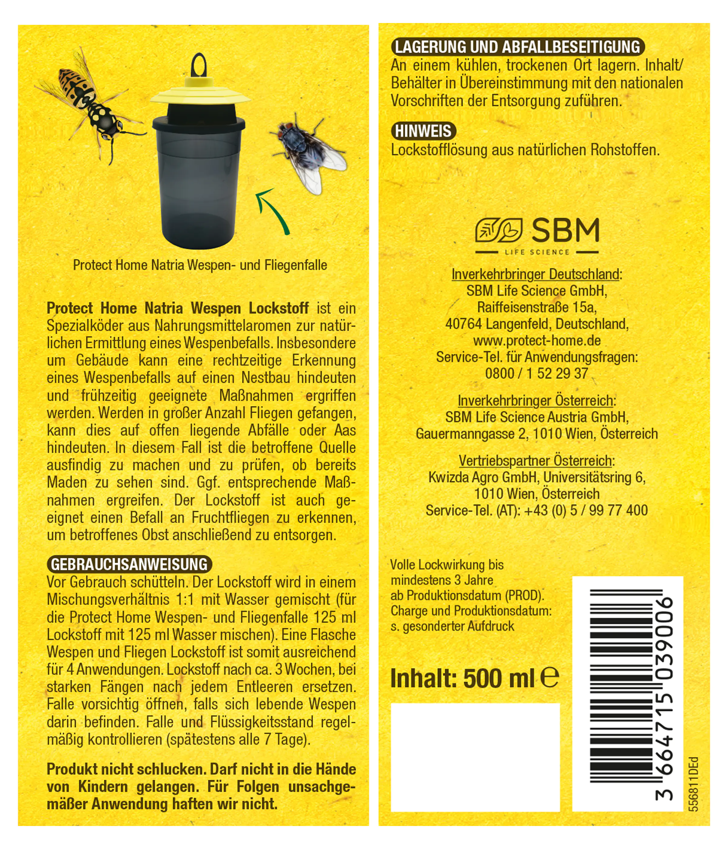 Protect Home Natria Wespen und Fliegen Lockstoff 500 ml Protect Home Natria Wespen und Fliegen Lockstoff 500 ml