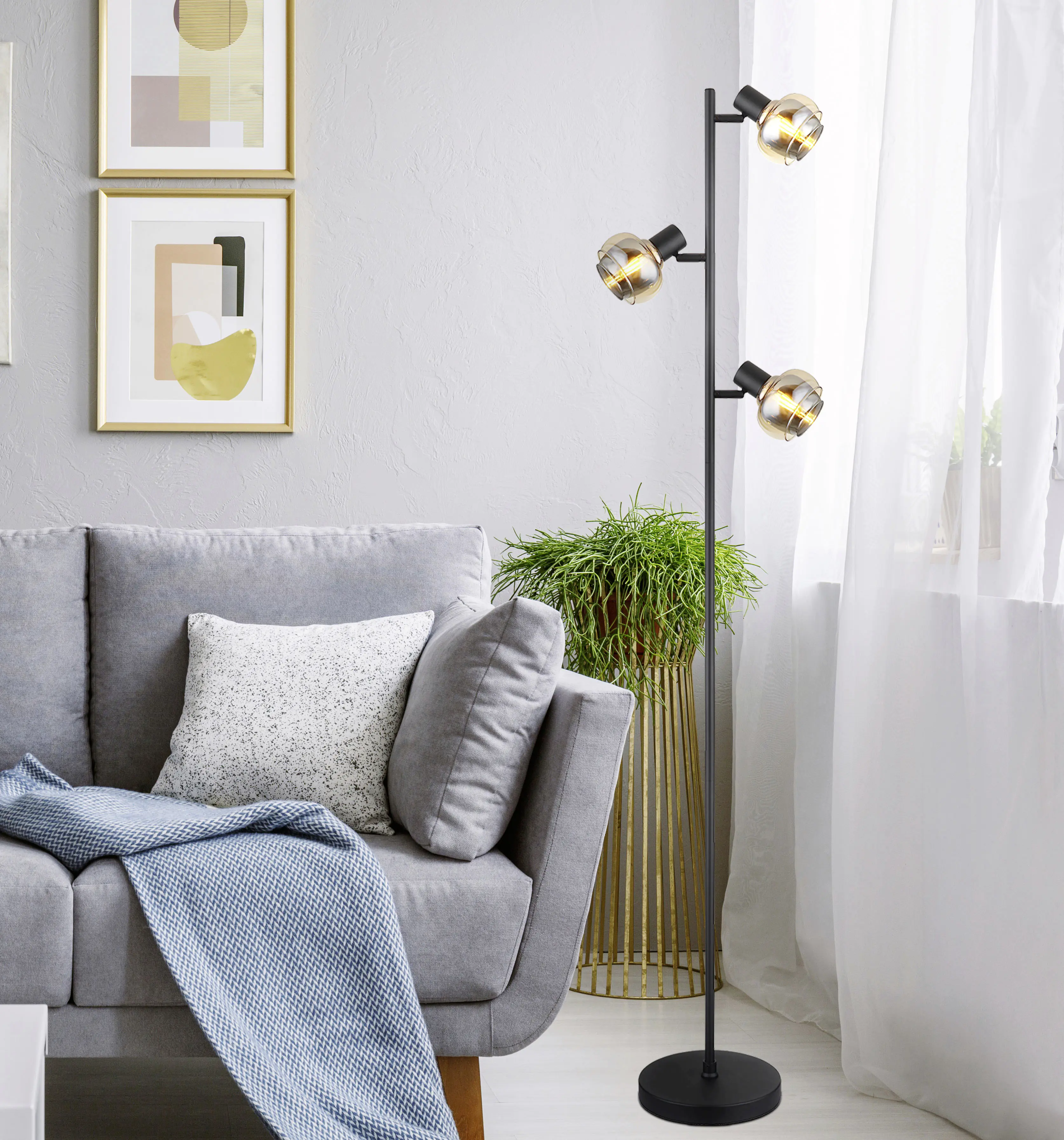 Globo Stehleuchte Tokki schwarz matt 25 x 25 x 154 cm E14 Globo Stehleuchte Tokki schwarz matt 25 x 25 x 154 cm E14