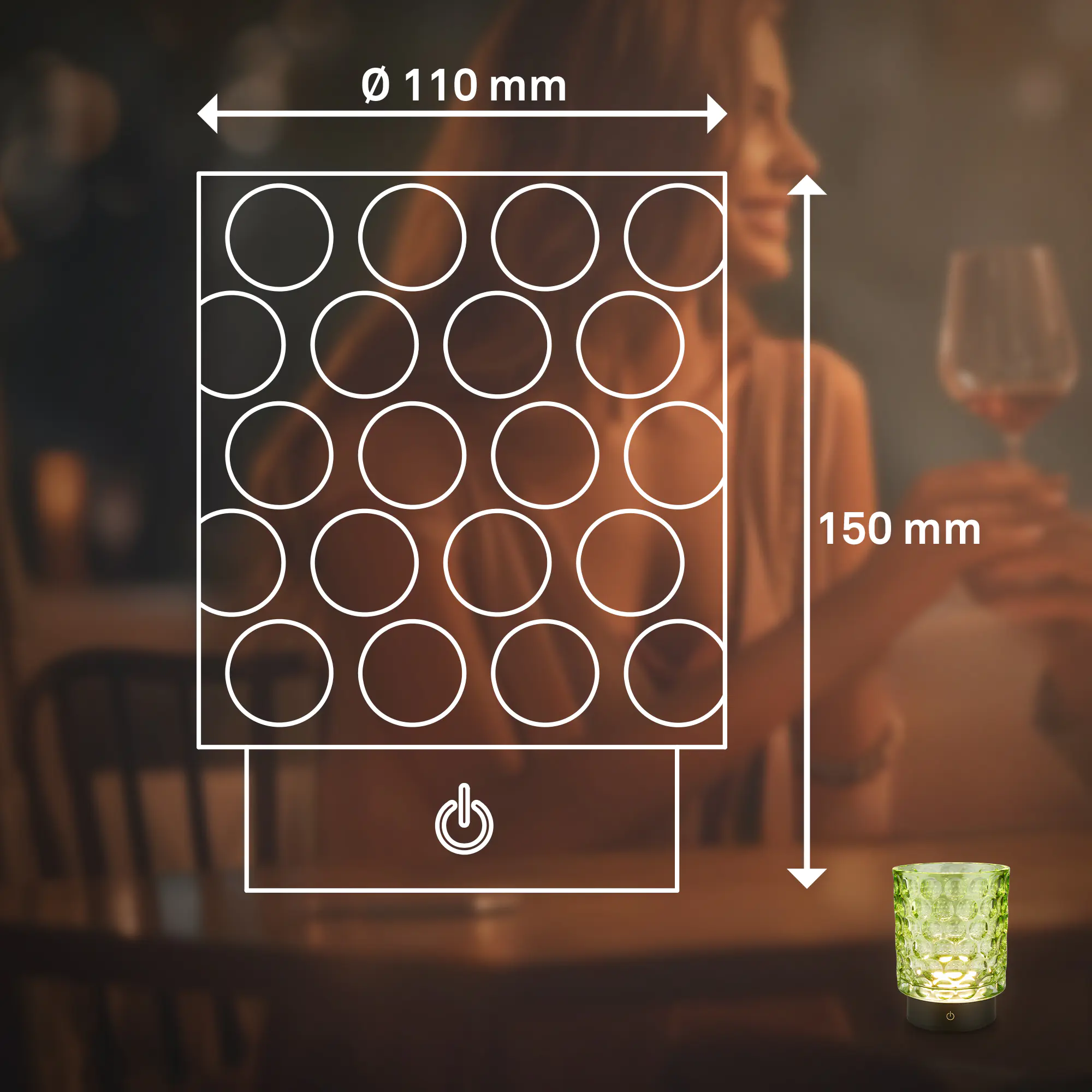 Briloner LED Akku-Tischleuchte Sunora grün 15 cm warmweiß dimmbar Briloner LED Akku-Tischleuchte Sunora grün 15 cm warmweiß dimmbar