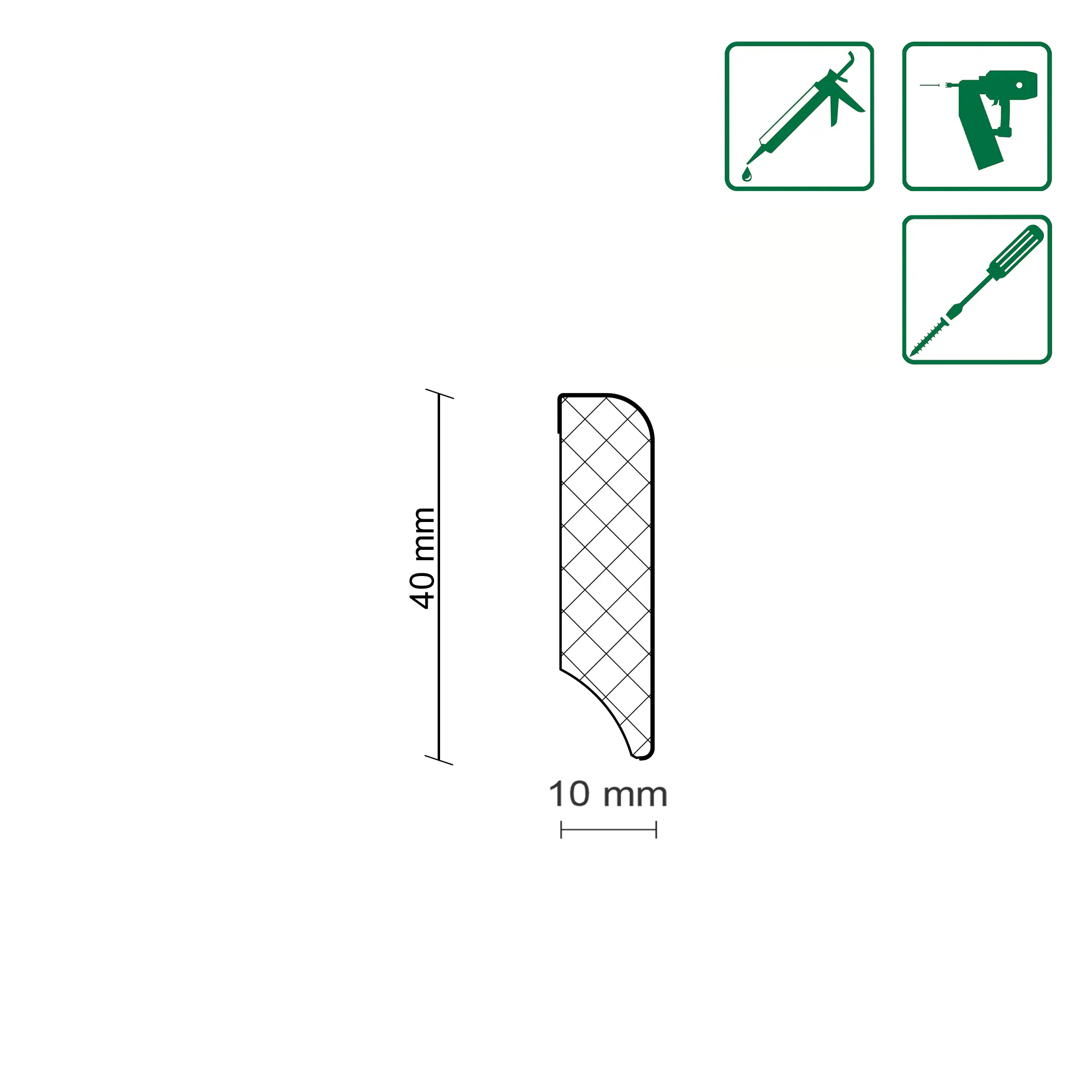 Neuhofer Fußleiste 240 cm 38,5 mm x 10 mm Uni weiß