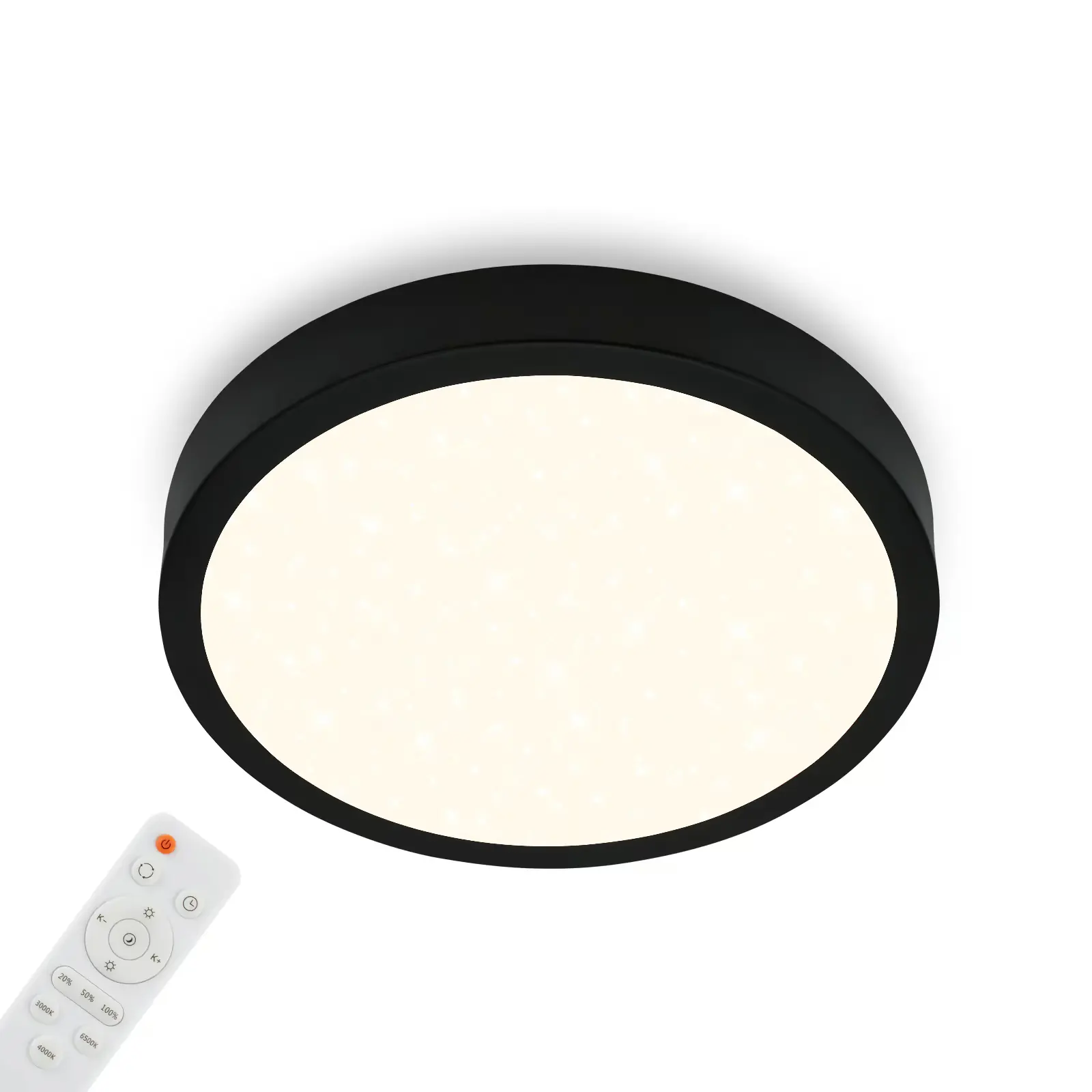 Briloner LED Deckenleuchte Runa Ø 38 cm schwarz Sternencover CCT