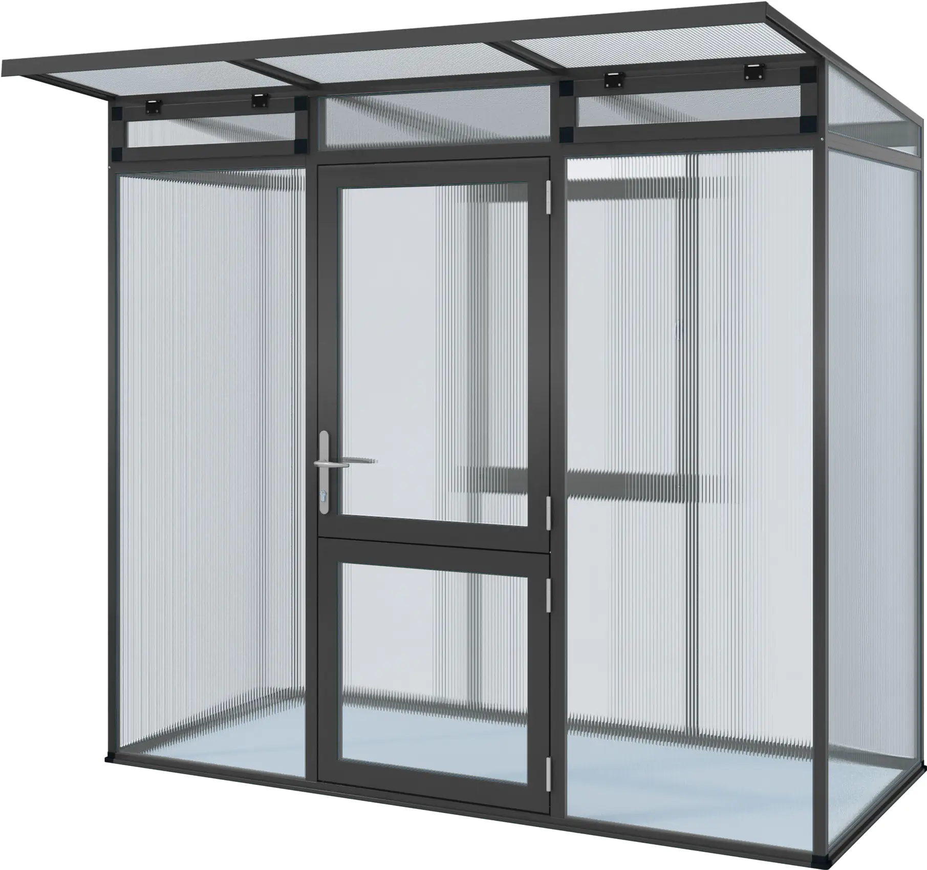 4260120342398 KGT Gewächshaus Linea I 1,10 x 2,33 x 2,15 m, anthrazit-grau