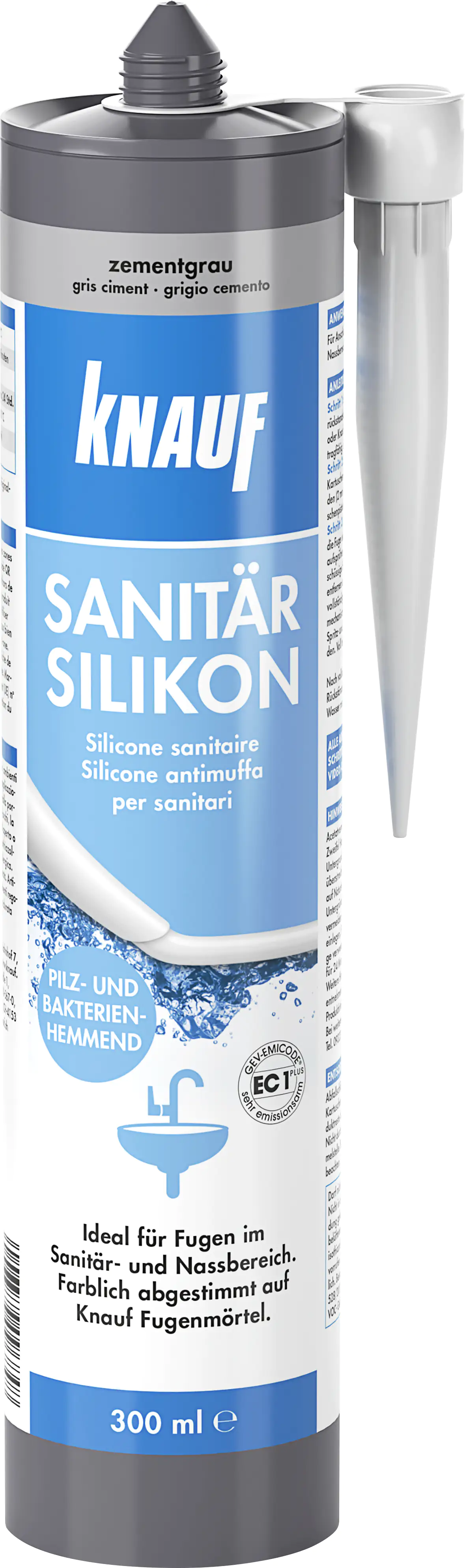Knauf Sanitär Silikon zementgrau 300 ml Knauf Sanitär Silikon zementgrau 300 ml
