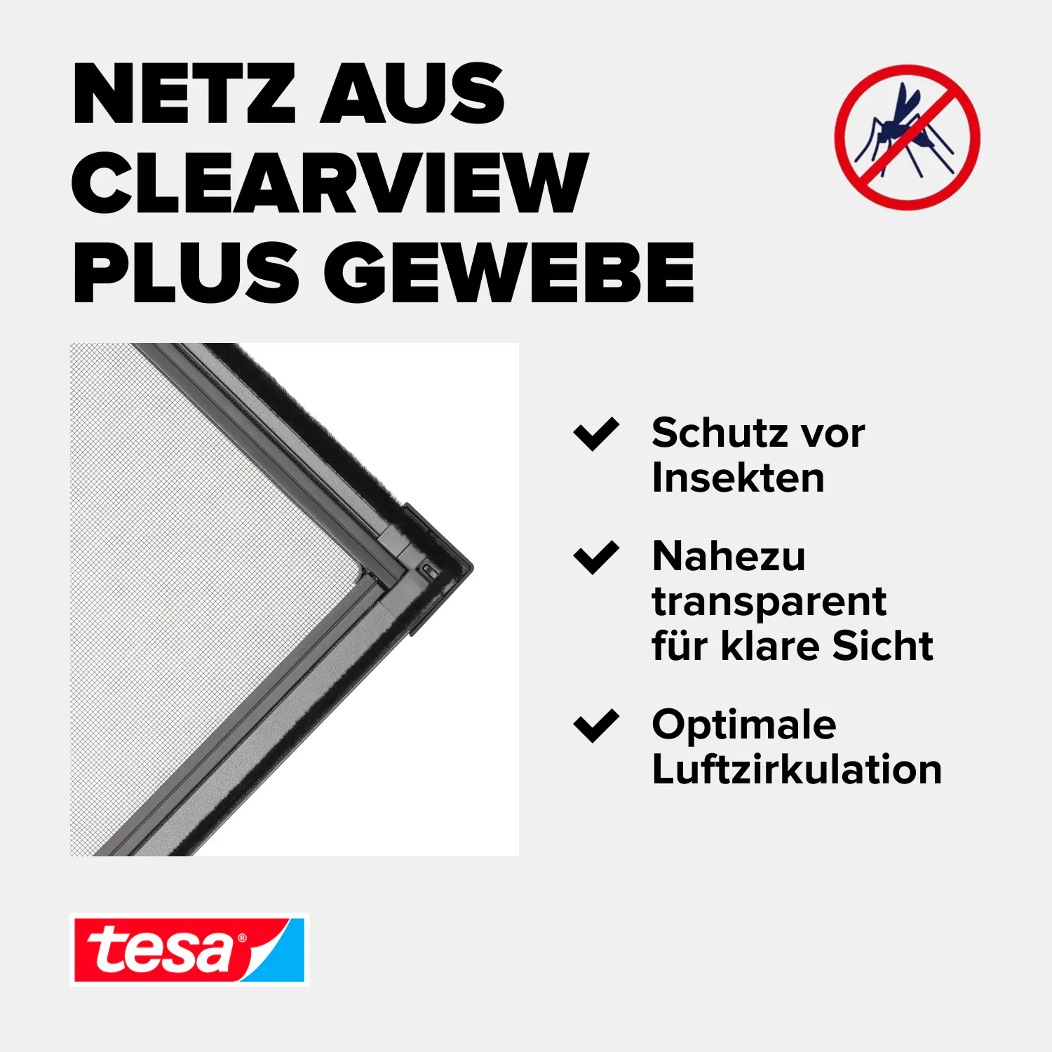 tesa Fliegengitter-Fenster Comfort im Alurahmen 120 x 150 cm anthrazit