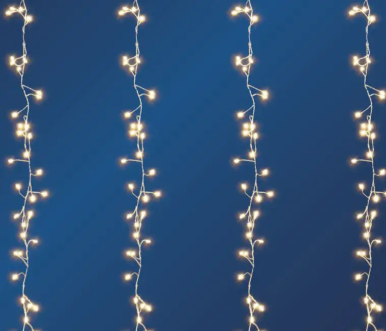 TrendLine LED-Lichtervorhang Micro Außen 1,9 x 1,5 m warmweiß mit Timer