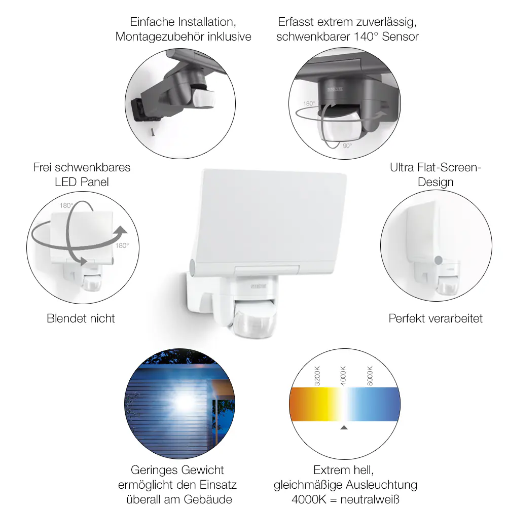 Steinel Strahler XLED Home 2 Graphit ohne Sensor, Panel schwenkbar