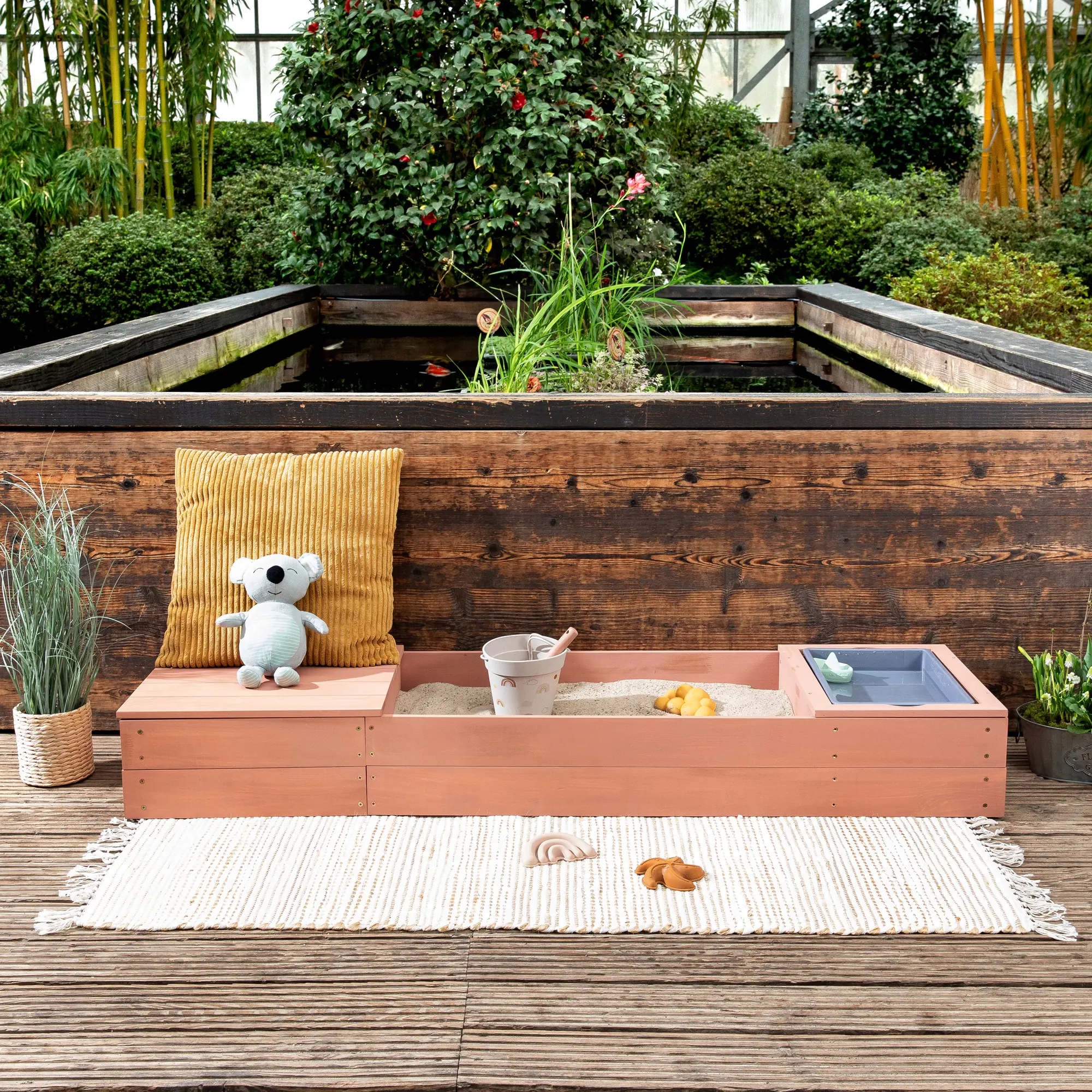 MUDDY BUDDY® Sandkasten Space Saver puderrosa