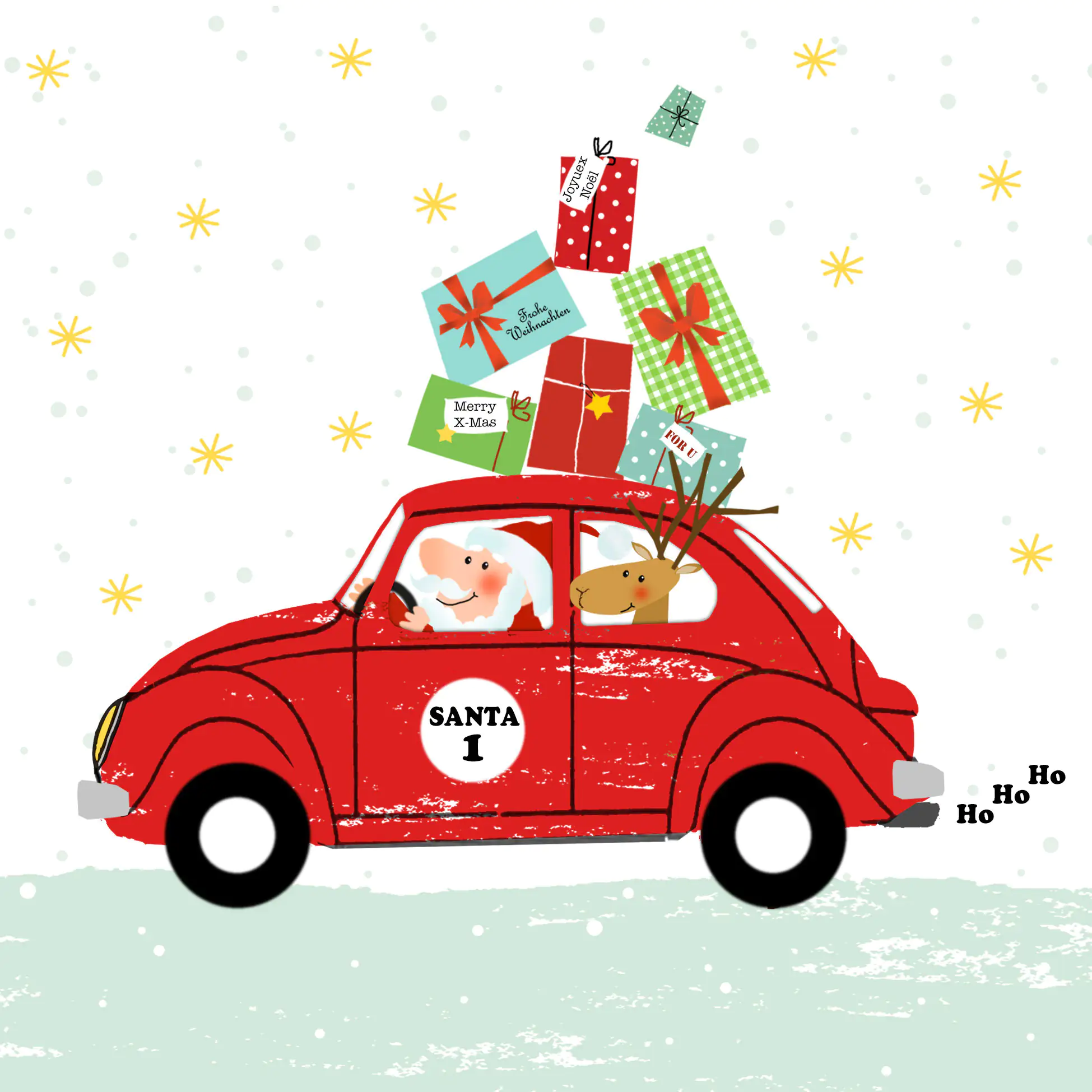 Braun & Company Servietten Santa's Car Servietten 33 x 33 cm - 20er Pack