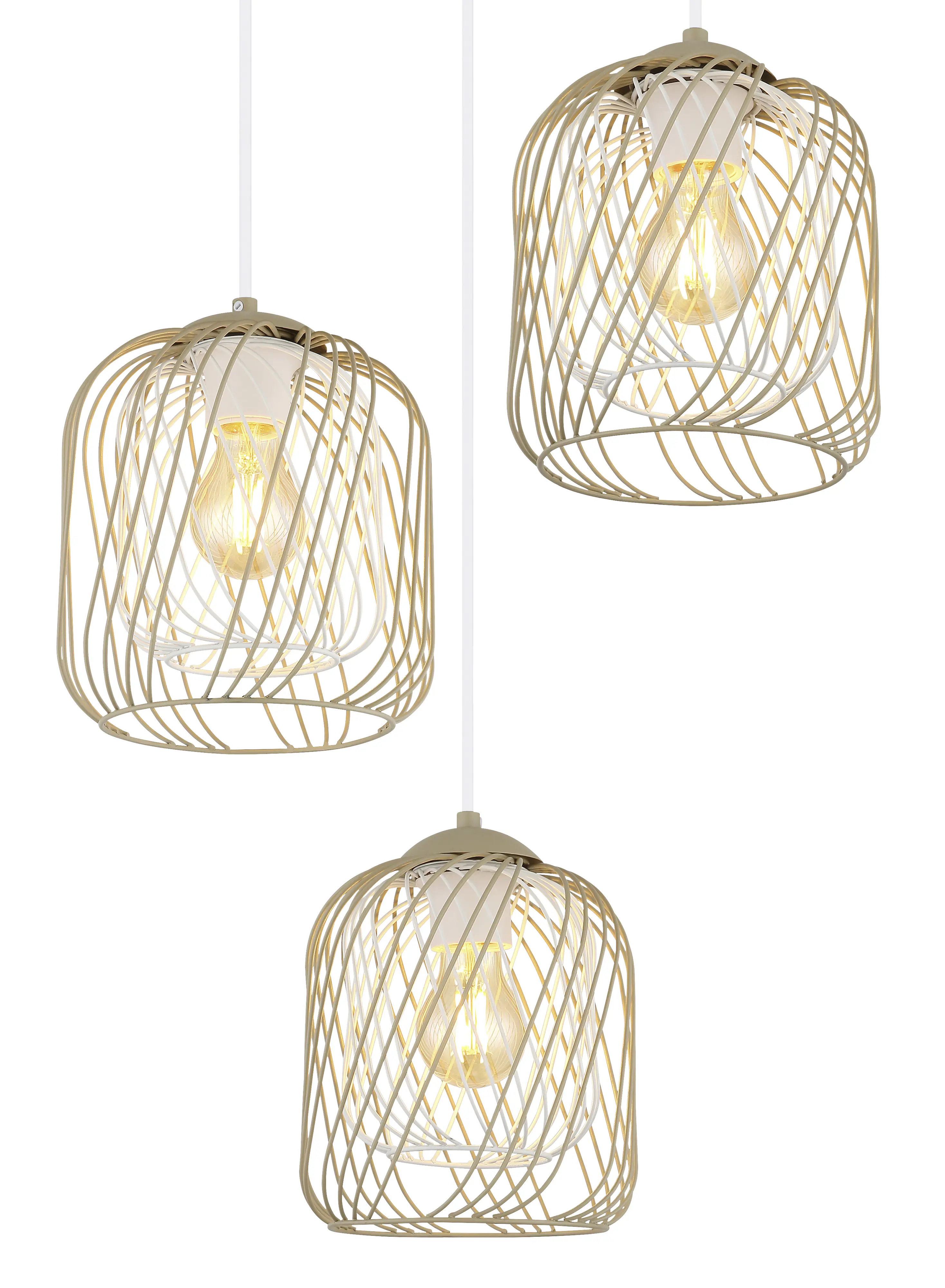 Globo Hängeleuchte Dichti Ø 39,4 x 150 cm sandfarben matt