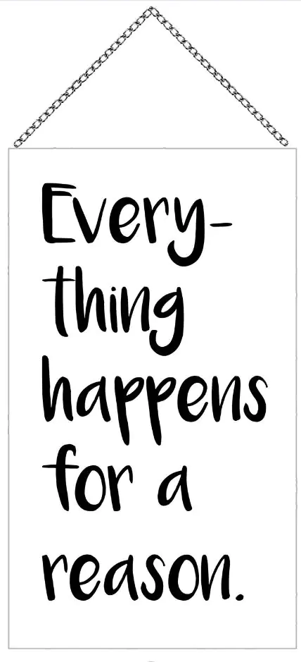 Schild mit Spruch Everything Happens, 23 x 13 cm