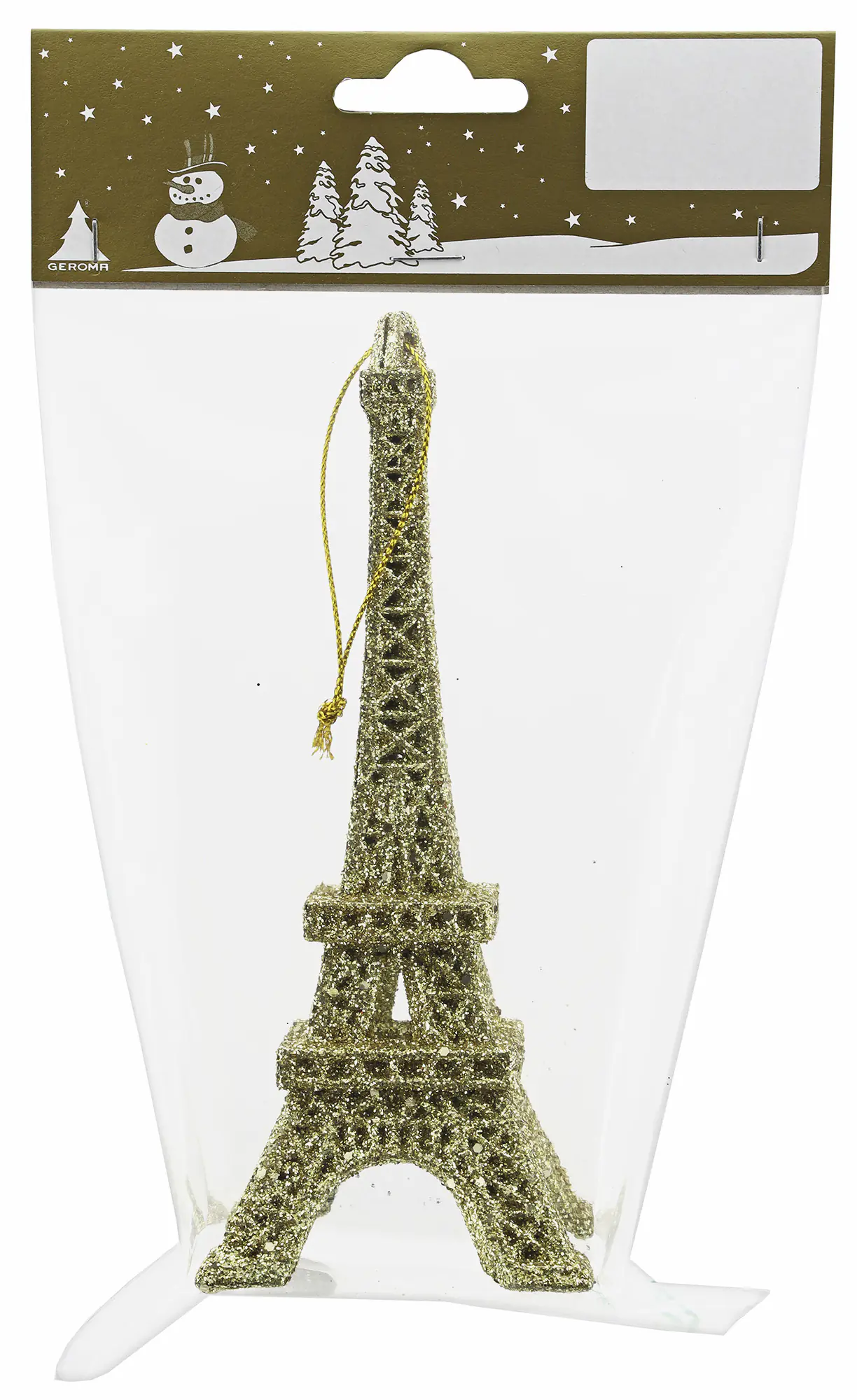 Weihnachtsanhänger Eifelturm aus Kunststoff 6 x 15 cm gold 1 Stück