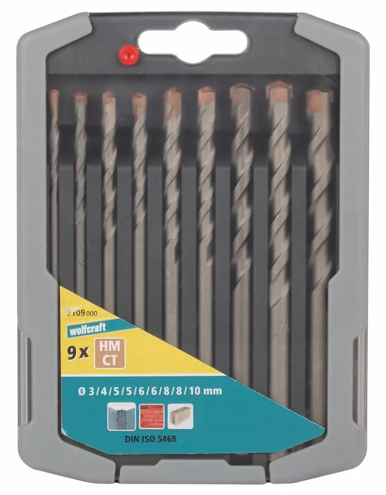 Wolfcraft Spezial-Betonbohrer-Set HM 7109000 Ø 3 - 10 mm 9-teilig Rundschaft Wolfcraft Spezial-Betonbohrer-Set HM 7109000 Ø 3 - 10 mm 9-teilig Rundschaft
