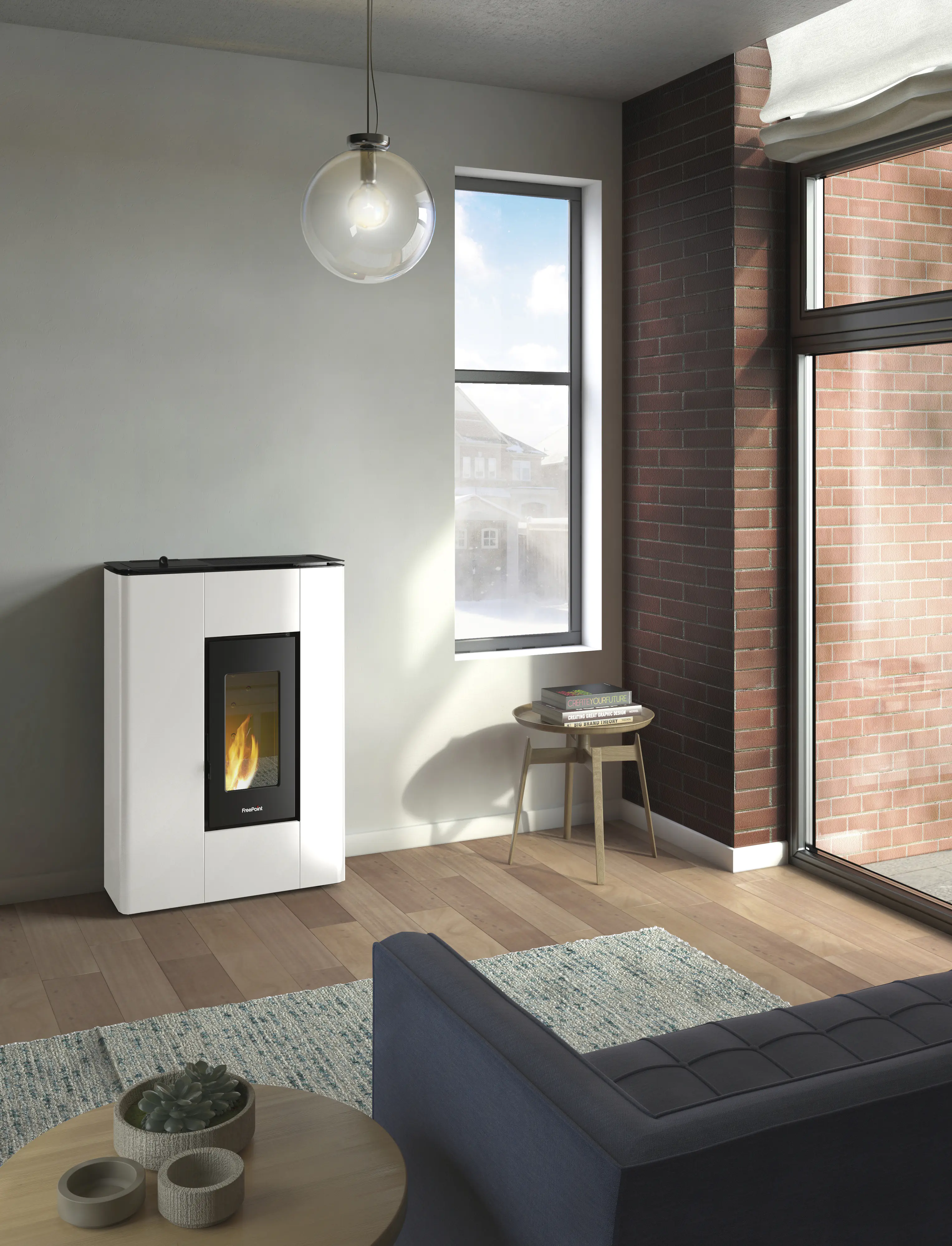 FreePoint Pelletofen ATRIUM 5 Stahlverkleidung weiß 2,5 - 5,2 kW FreePoint Pelletofen ATRIUM 5 Stahlverkleidung weiß 2,5 - 5,2 kW