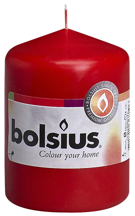 Bolsius Stumpenkerze rot, Höhe 8 cm, Ø 5,8 cm