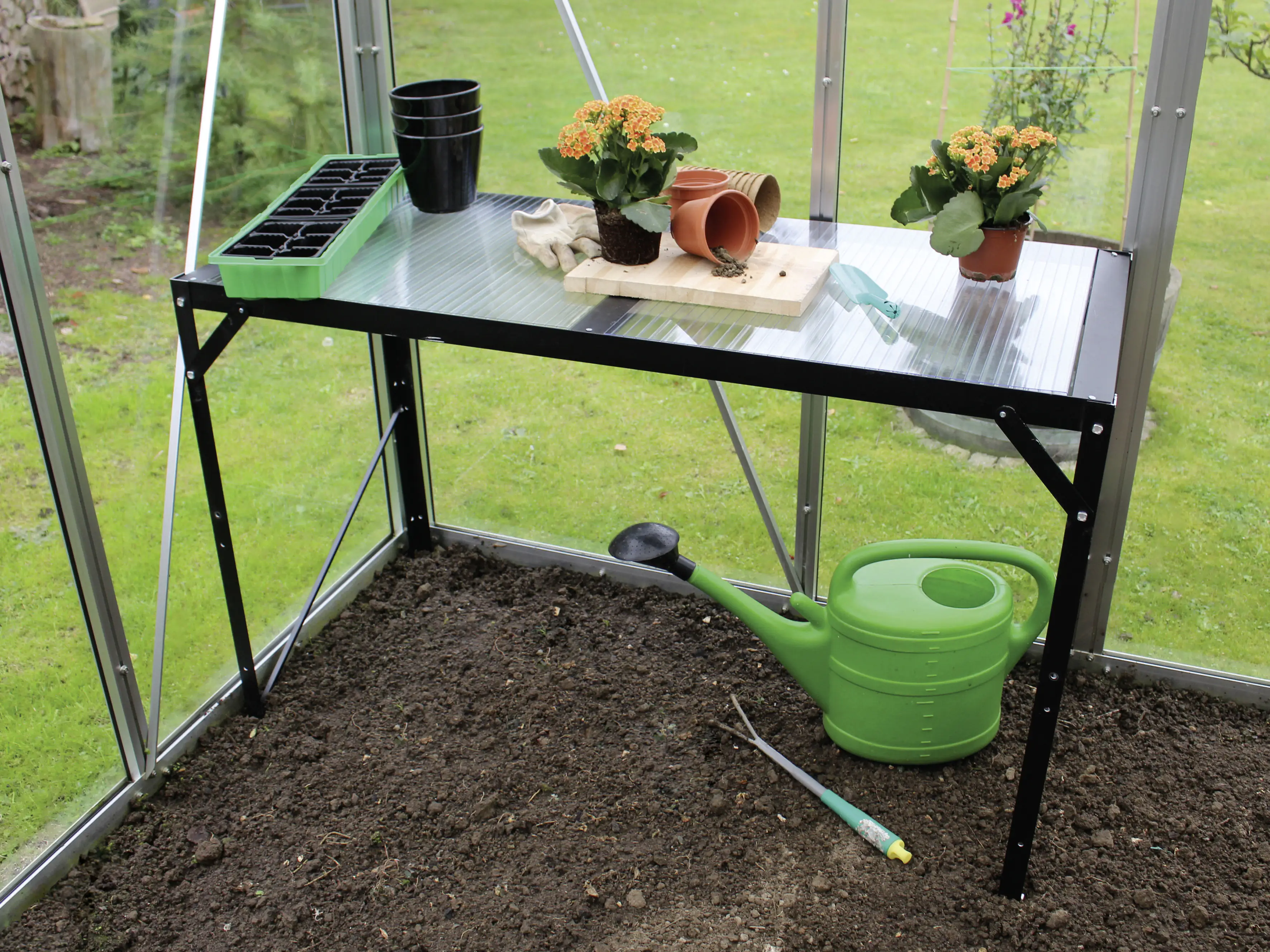 Vitavia Alutisch 121 x 54 x 76 cm schwarz 16 mm Hohlkammerplatten Vitavia Alutisch 121 x 54 x 76 cm schwarz 16 mm Hohlkammerplatten