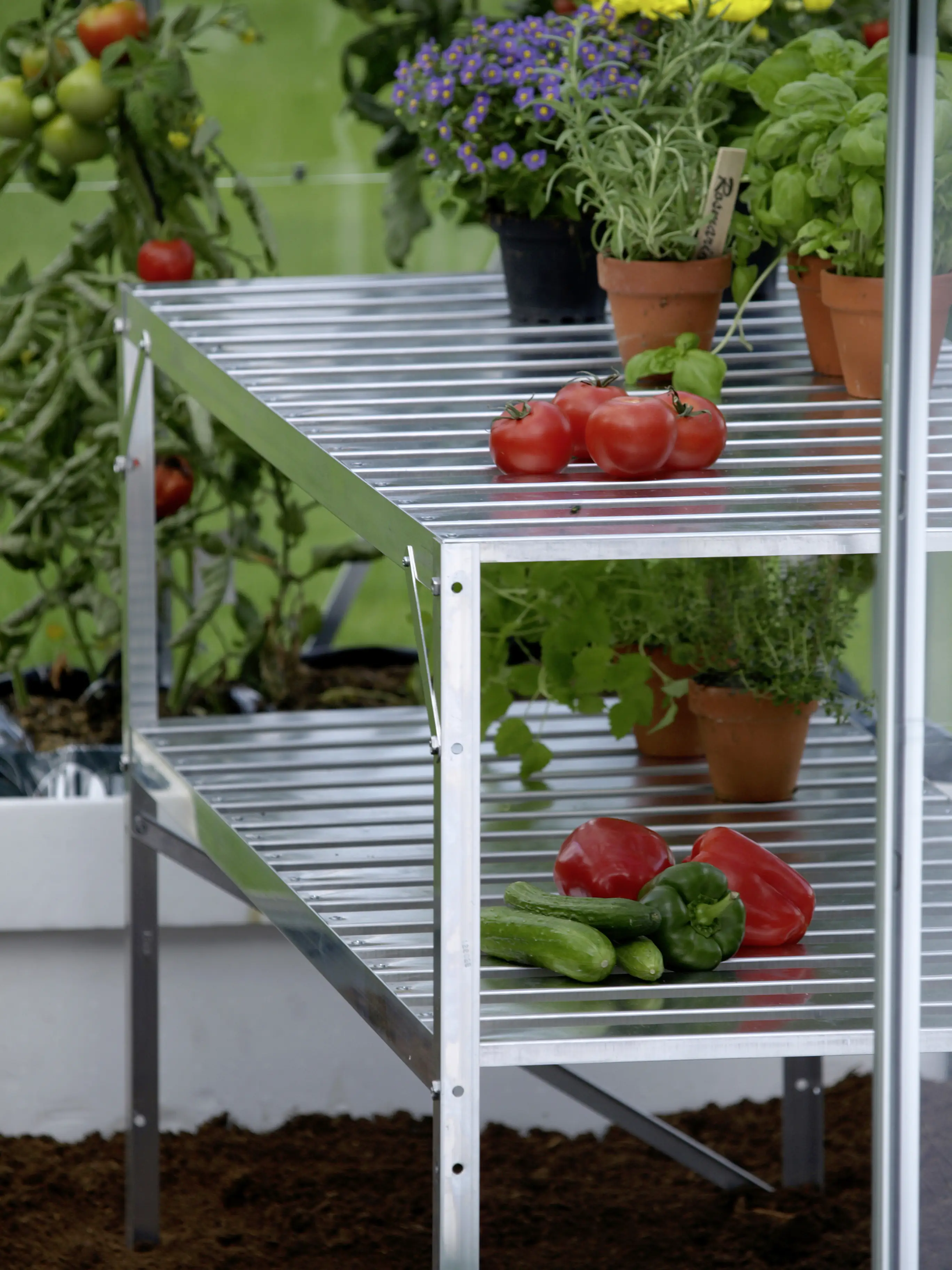 Vitavia Alutisch 121 x 54 x 76 cm aluminium 2 Ablagen