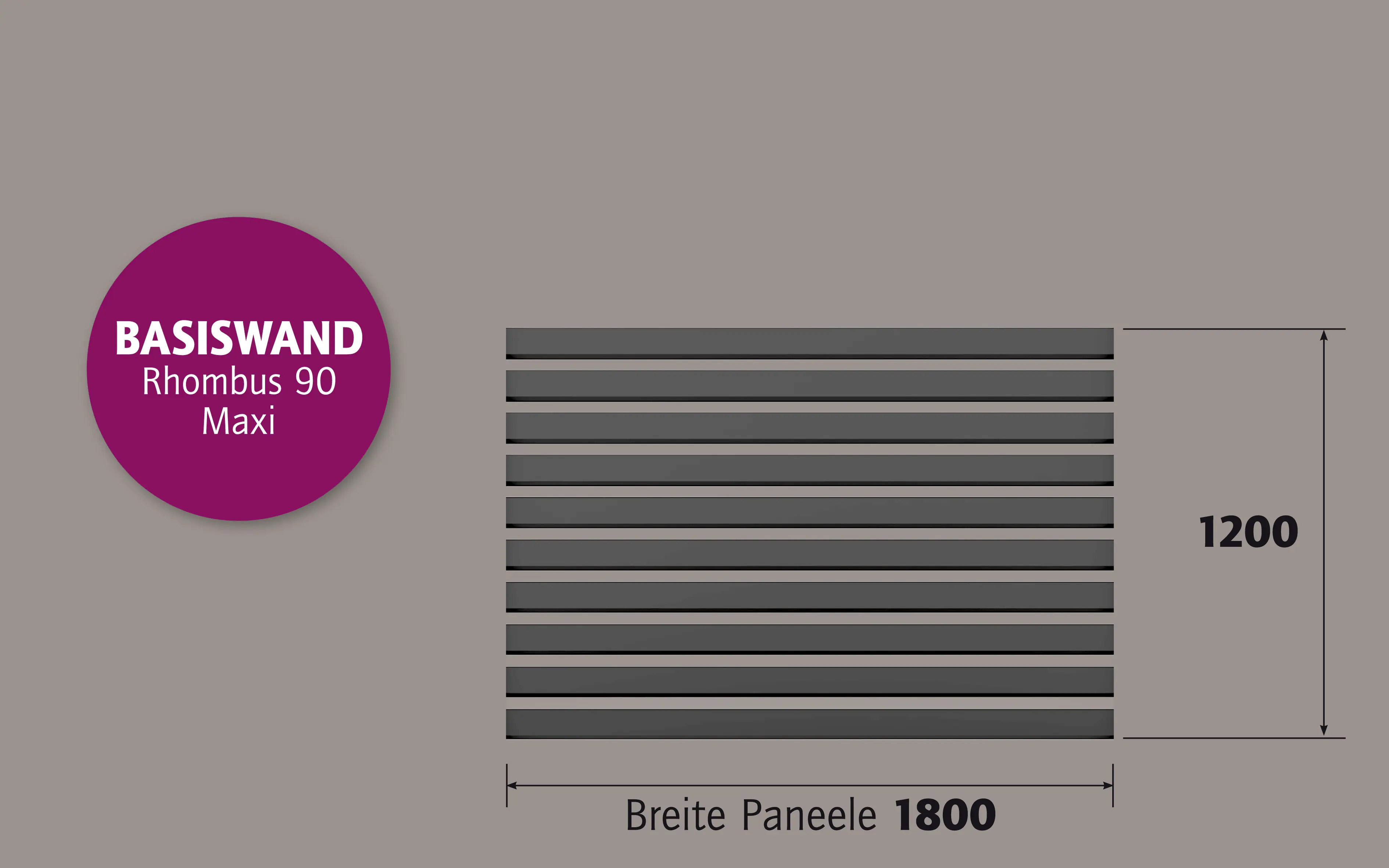 Ambiente Alu-Zaun Rhombus 90 MAXI B x H: 120 cm x 180 cm 22 mm stark