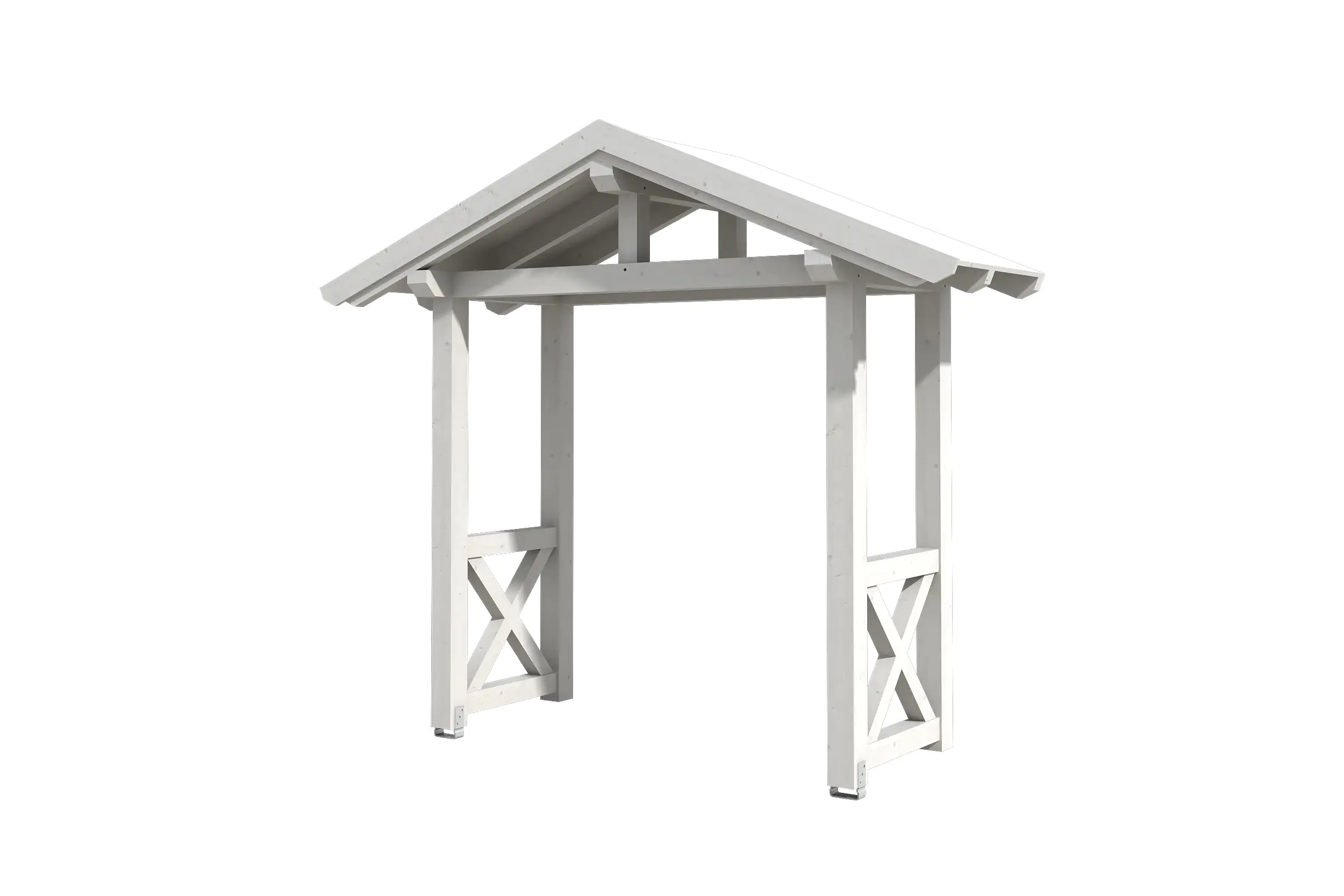 SKAN HOLZ Vordach Stralsund Typ 4 289 x 116 cm, lasiert in Weiß